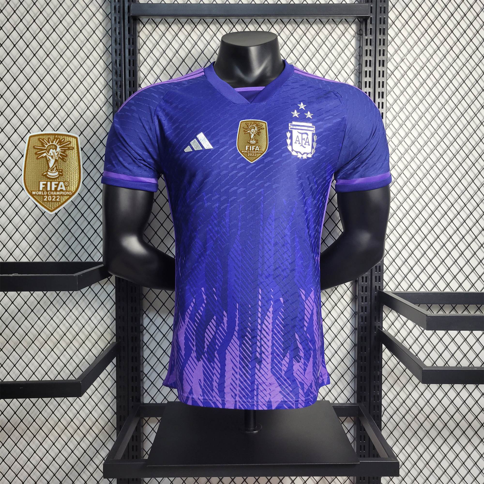 AlphaJersey-Argentina 3 Stars 22-23 Away Stadium Jersey - Player Version ( with 2022 World Champions Patch )