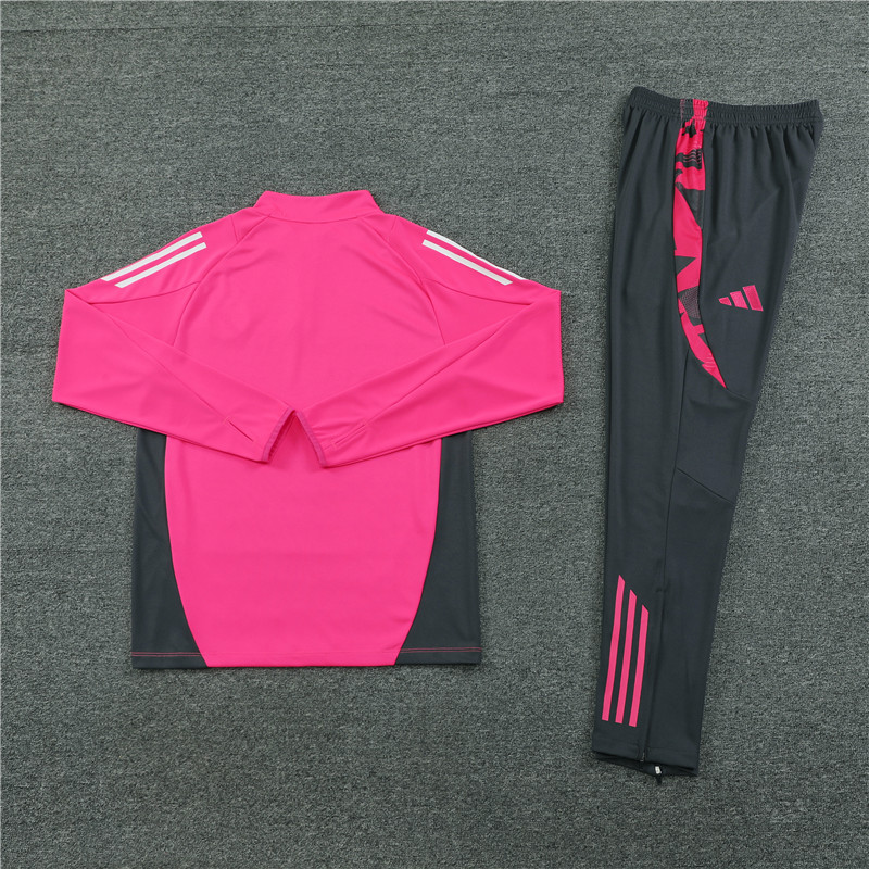 AlphaJersey-Germany 2024 Long Sleeve Training Set - Pink With Gray