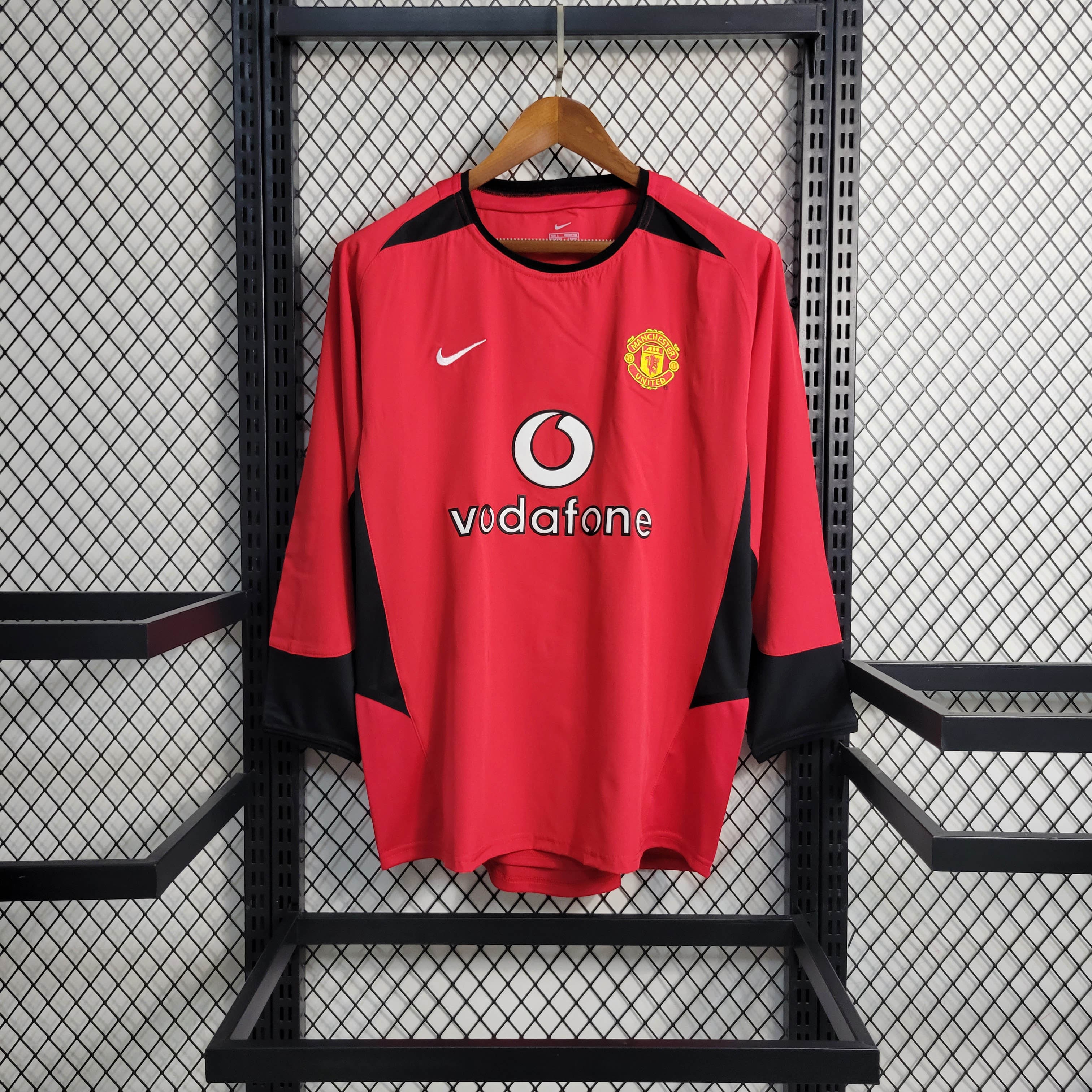 AlphaJersey-Retro Manchester United 02-04 Home Long Sleeve Jersey