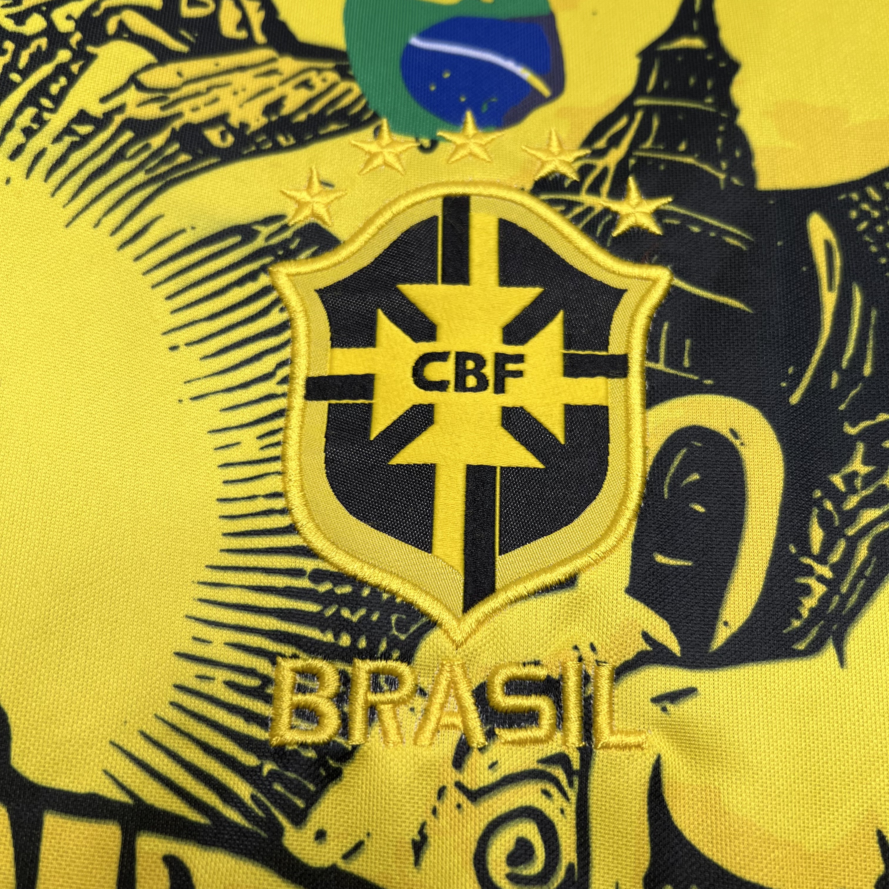 AlphaJersey-Brazil 2024 Yellow Christ the Redeemer Statue Jersey - Fans Version