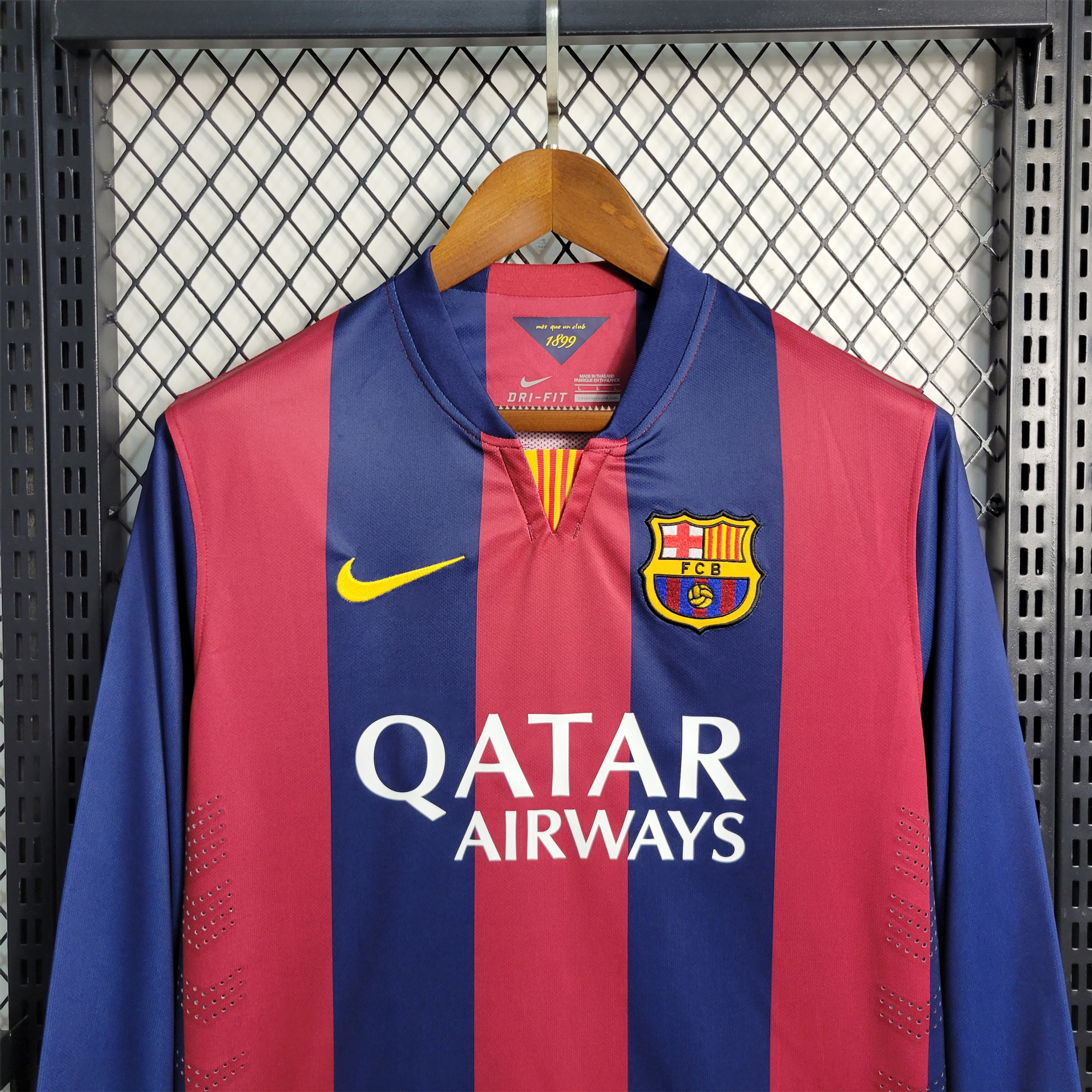 AlphaJersey-Retro Barcelona 14-15 Home Stadium Long Sleeve Jersey