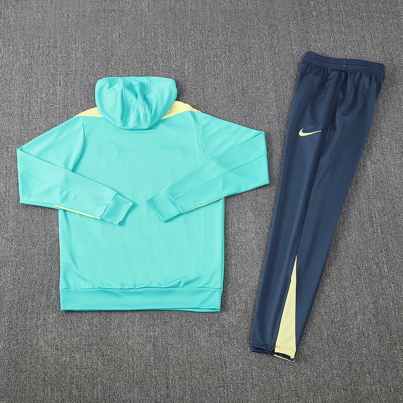 AlphaJersey-Club América 2025 Training Hoodie Set - Green Hoodie and Deep Blue Pants