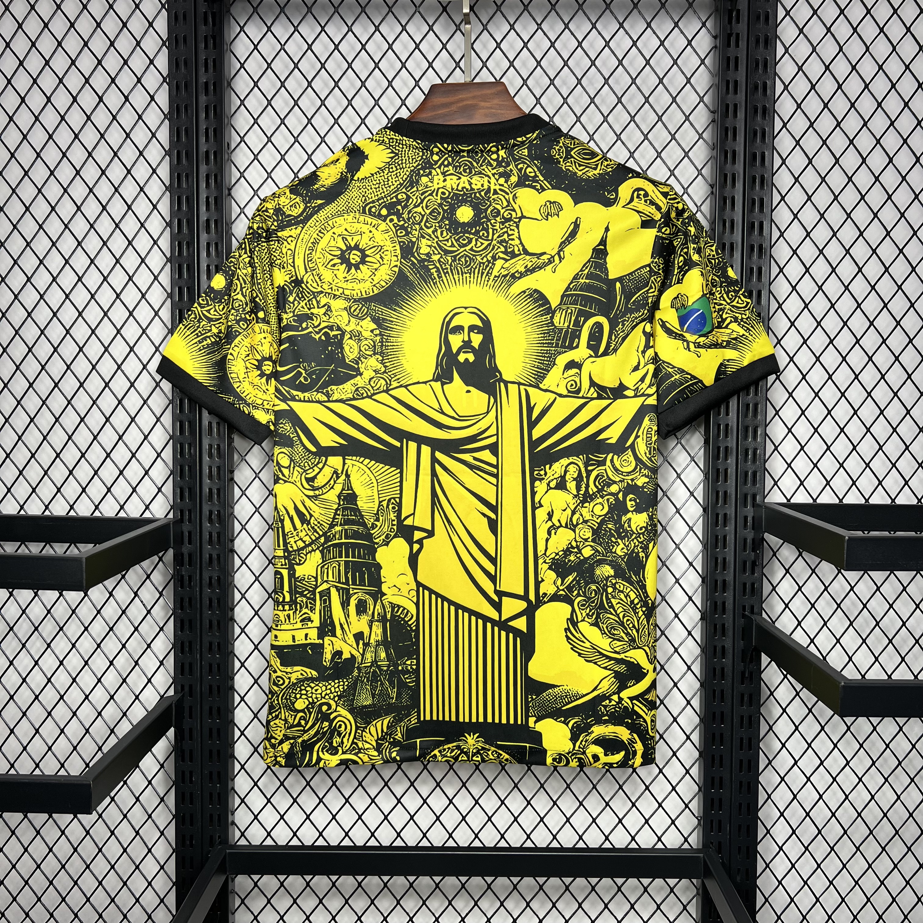 AlphaJersey-Brazil 2024 Yellow Christ the Redeemer Statue Jersey - Fans Version