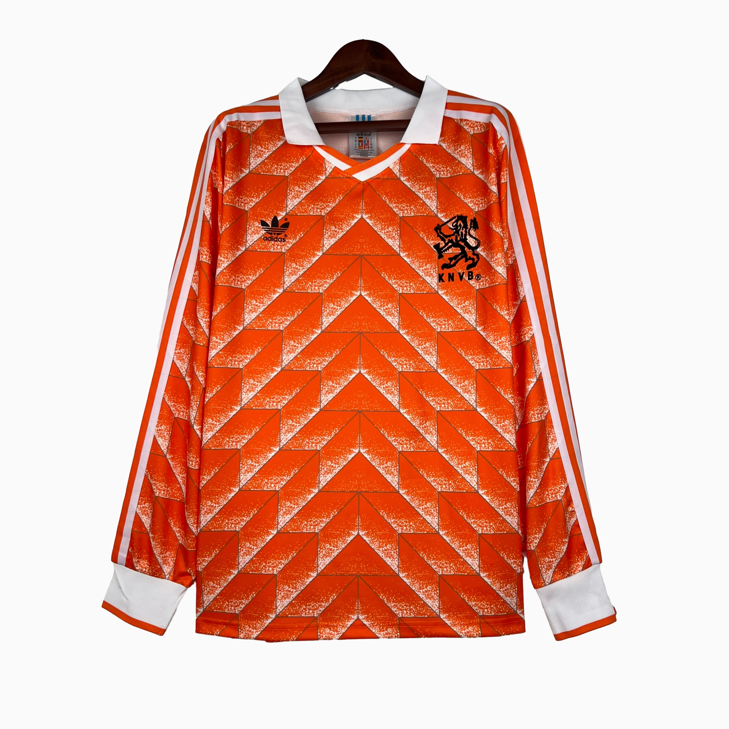 AlphaJersey-Retro Netherlands1988 Home Stadium Long Sleeve Jersey