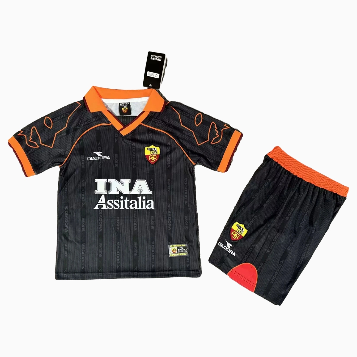 AlphaJersey-Retro Roma 1999-00 Third Kids Kit