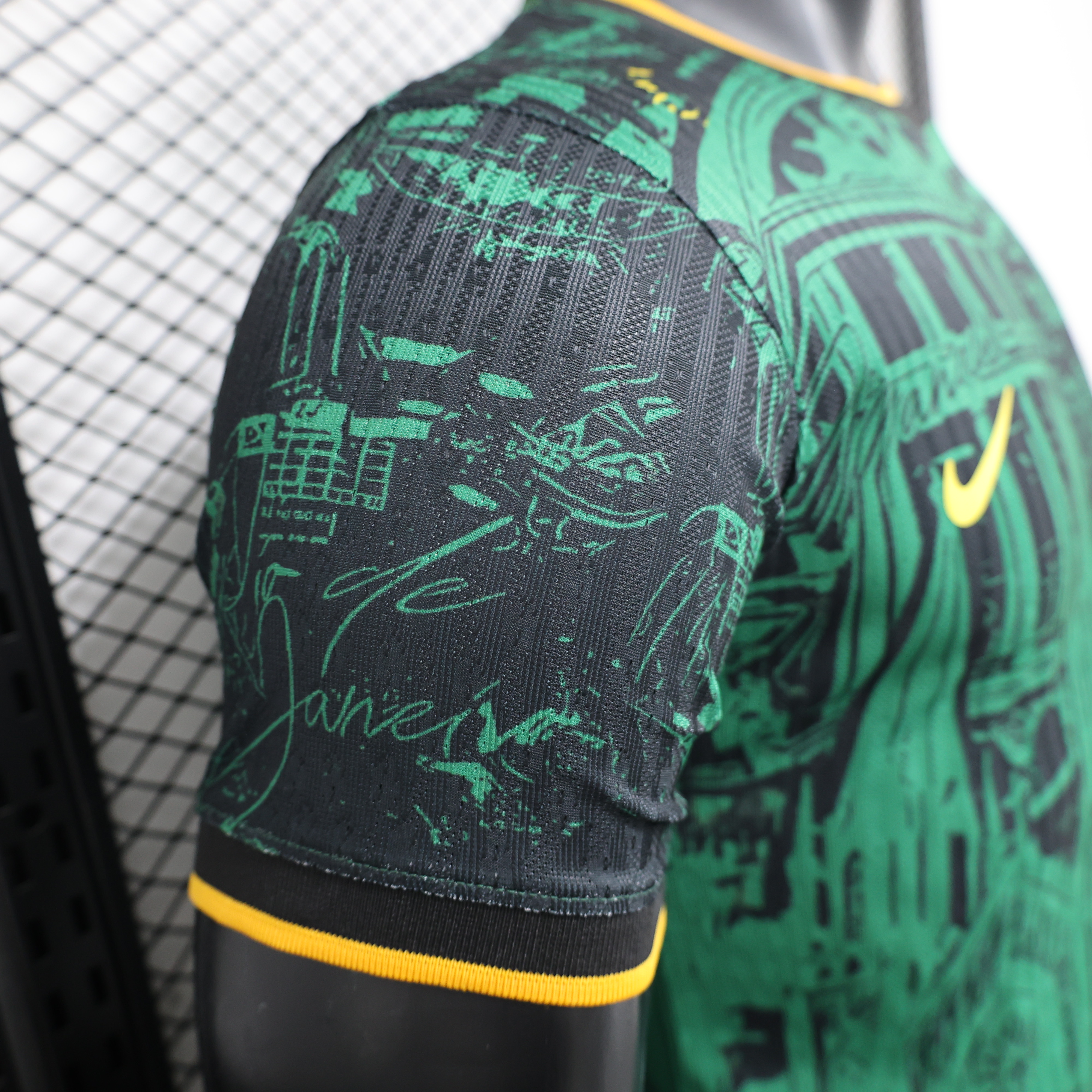 AlphaJersey-Brazil 2024 Black and Green Church Jersey - Player Version