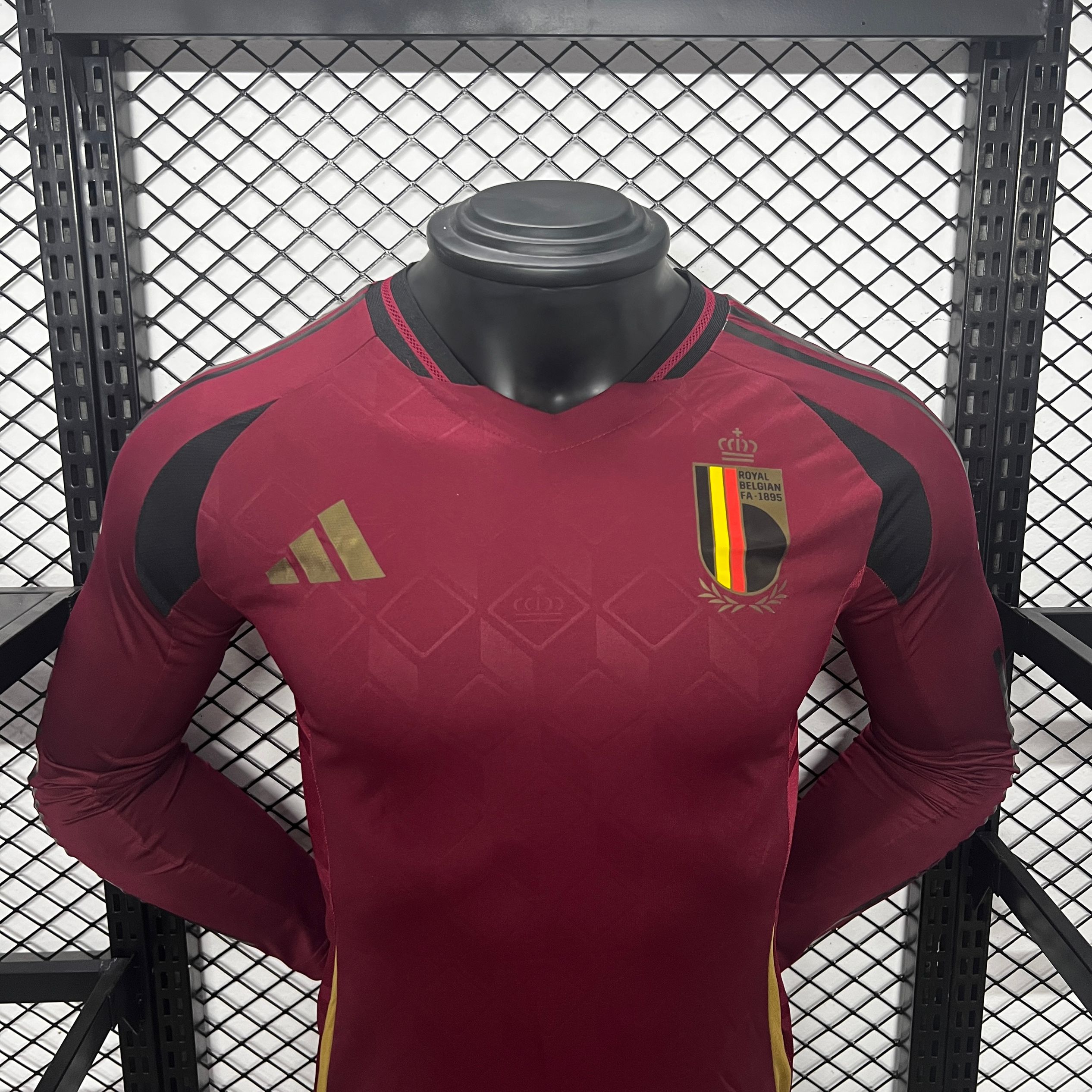 AlphaJersey-Belgium 2024 Home Stadium Long Sleeve Jersey - Player Version