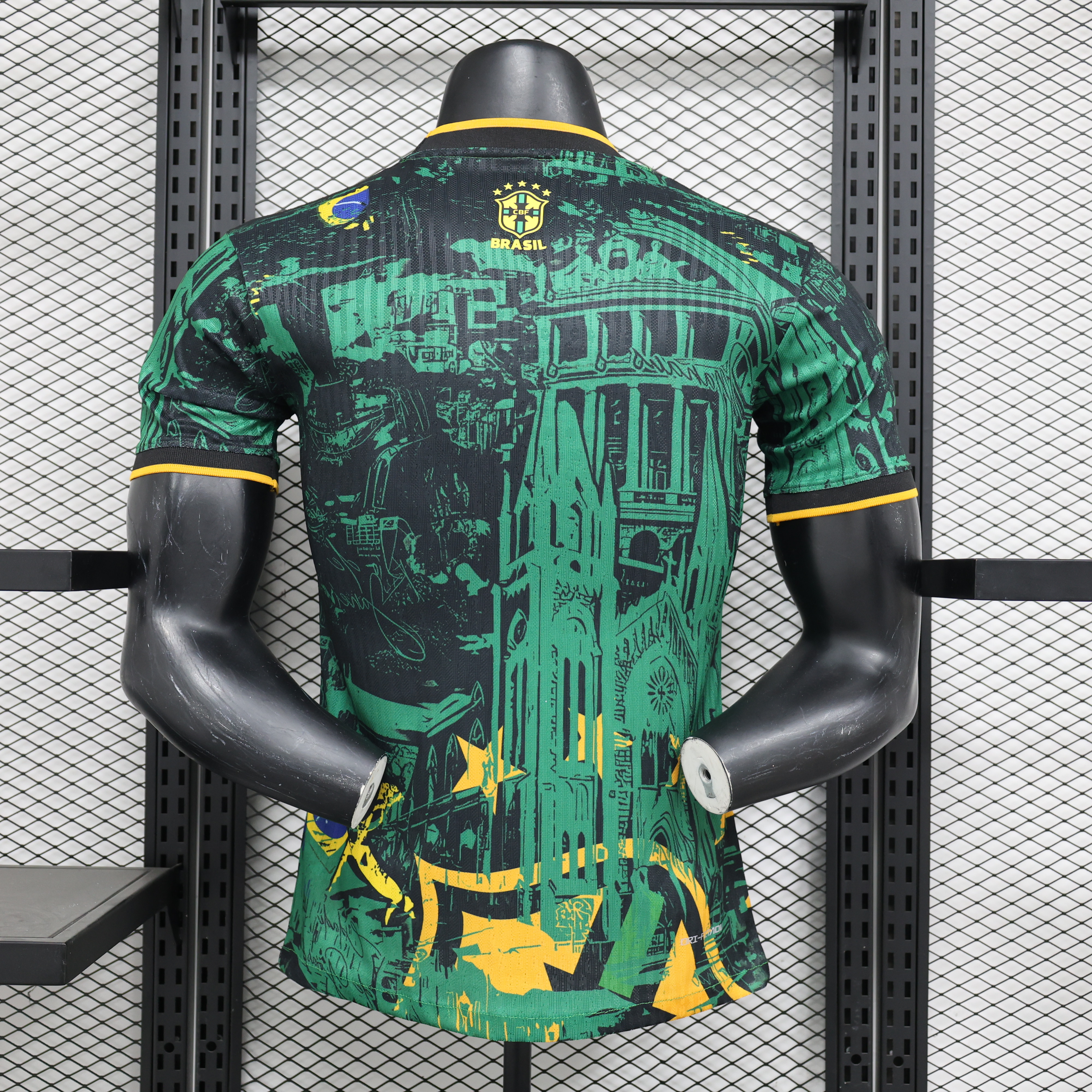 AlphaJersey-Brazil 2024 Black and Green Church Jersey - Player Version