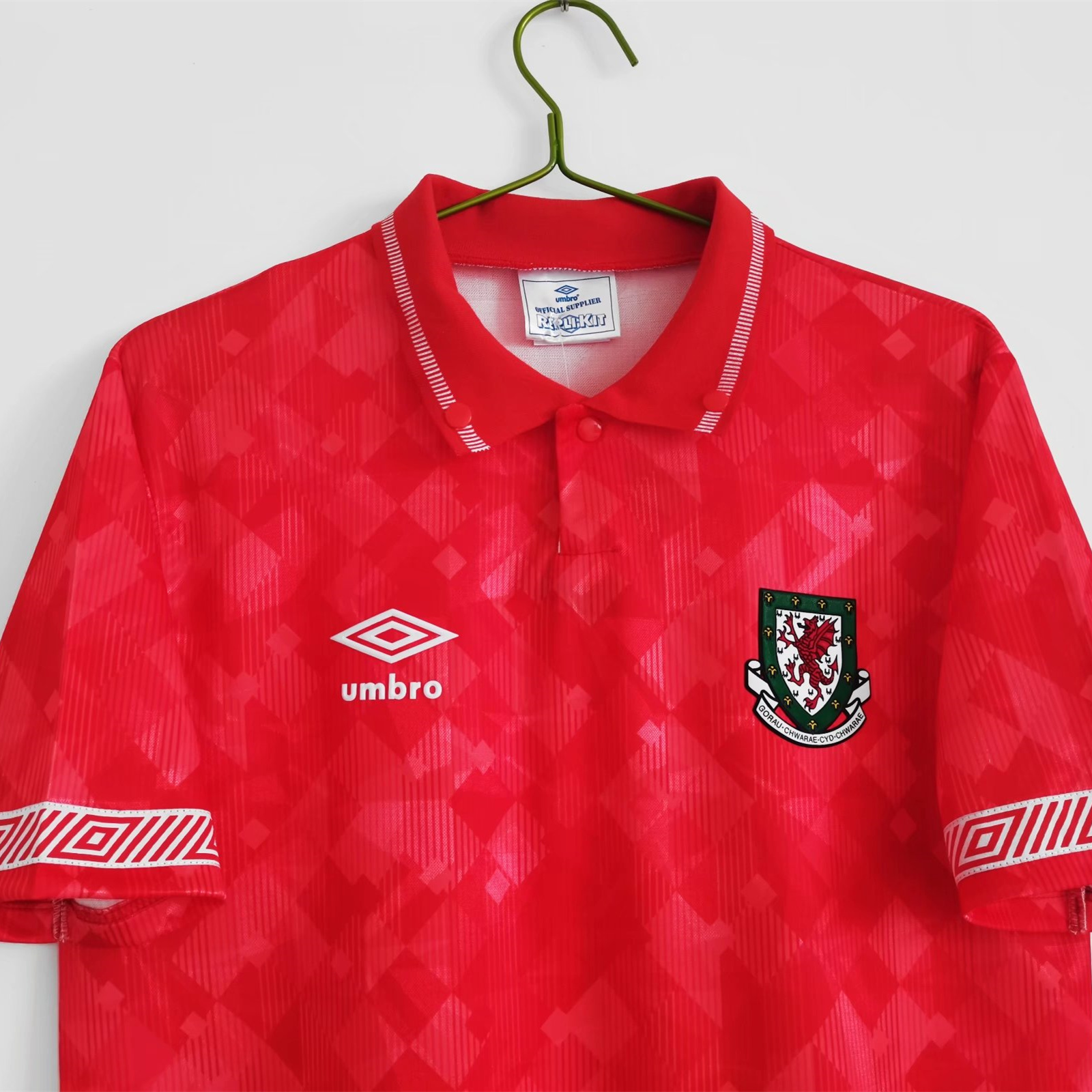 AlphaJersey-Retro Wales 1990 Home Stadium Jersey