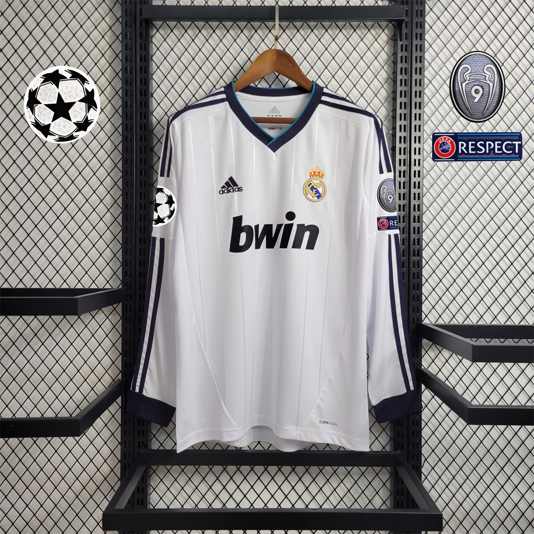 AlphaJersey-Real Madrid Retro 12-13 Home Long Sleeve Jersey