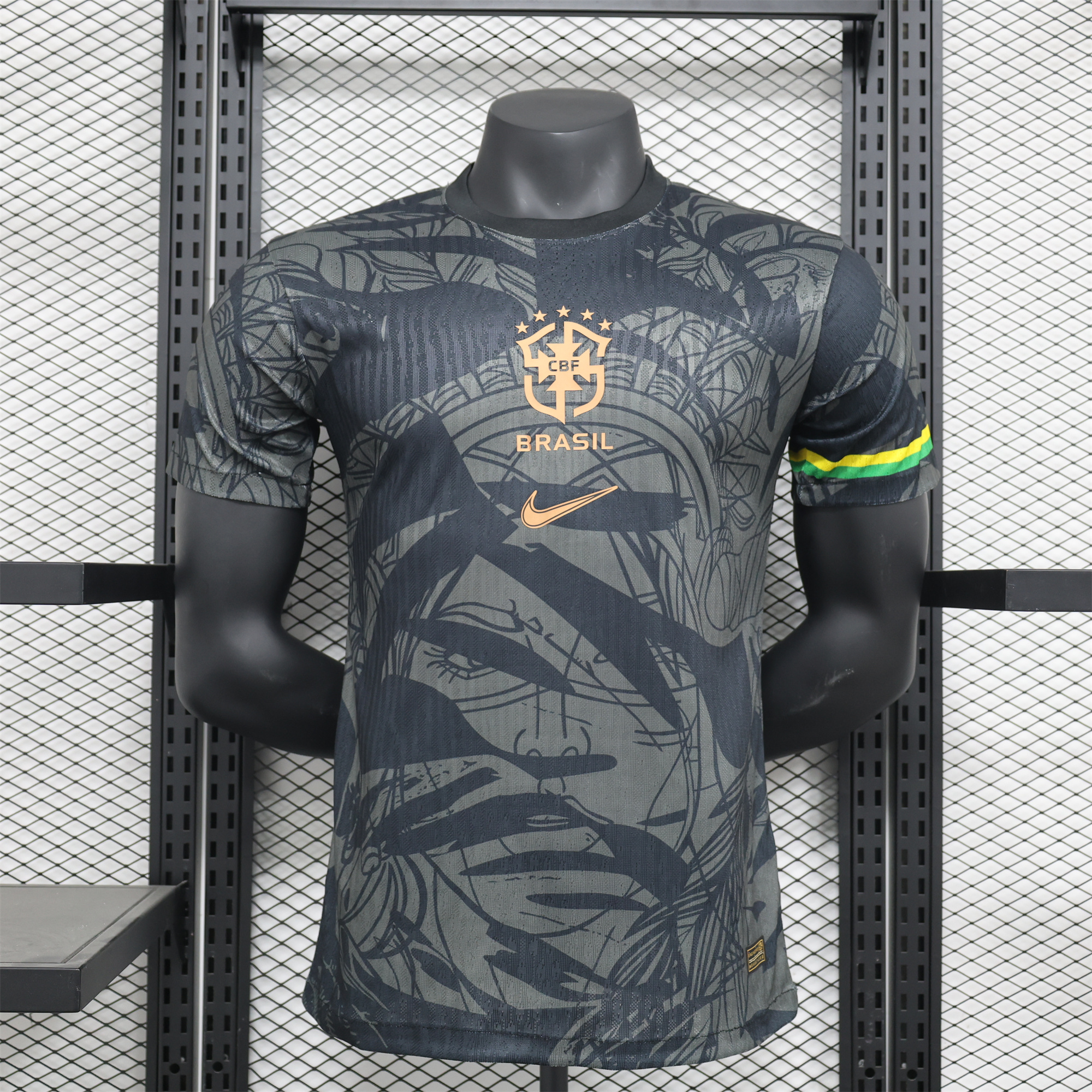 AlphaJersey-Brazil 2024 Black Face Graffiti Jersey - Player Version