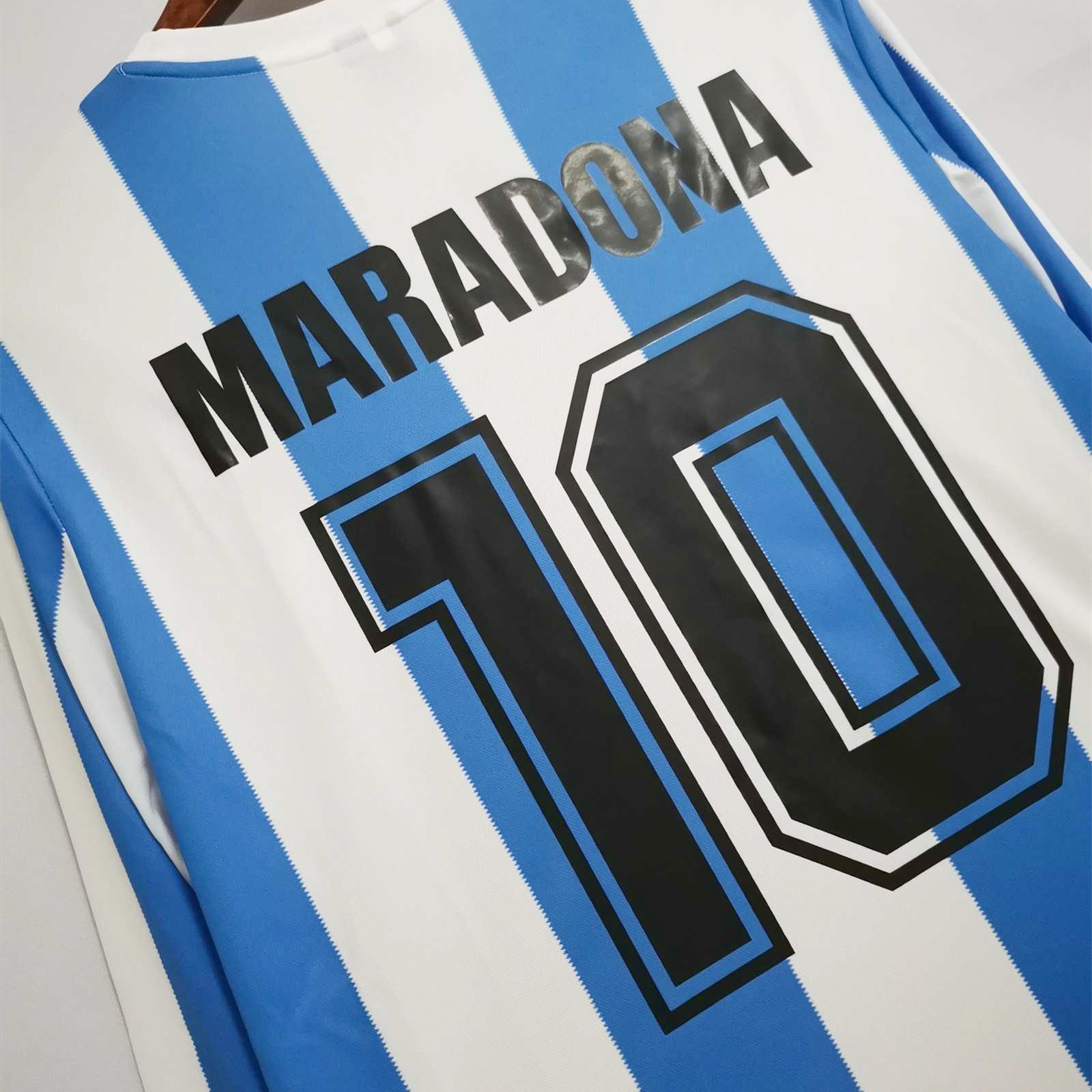 AlphaJersey-Retro Argentina 1986 Home Stadium Long Sleeve Jersey