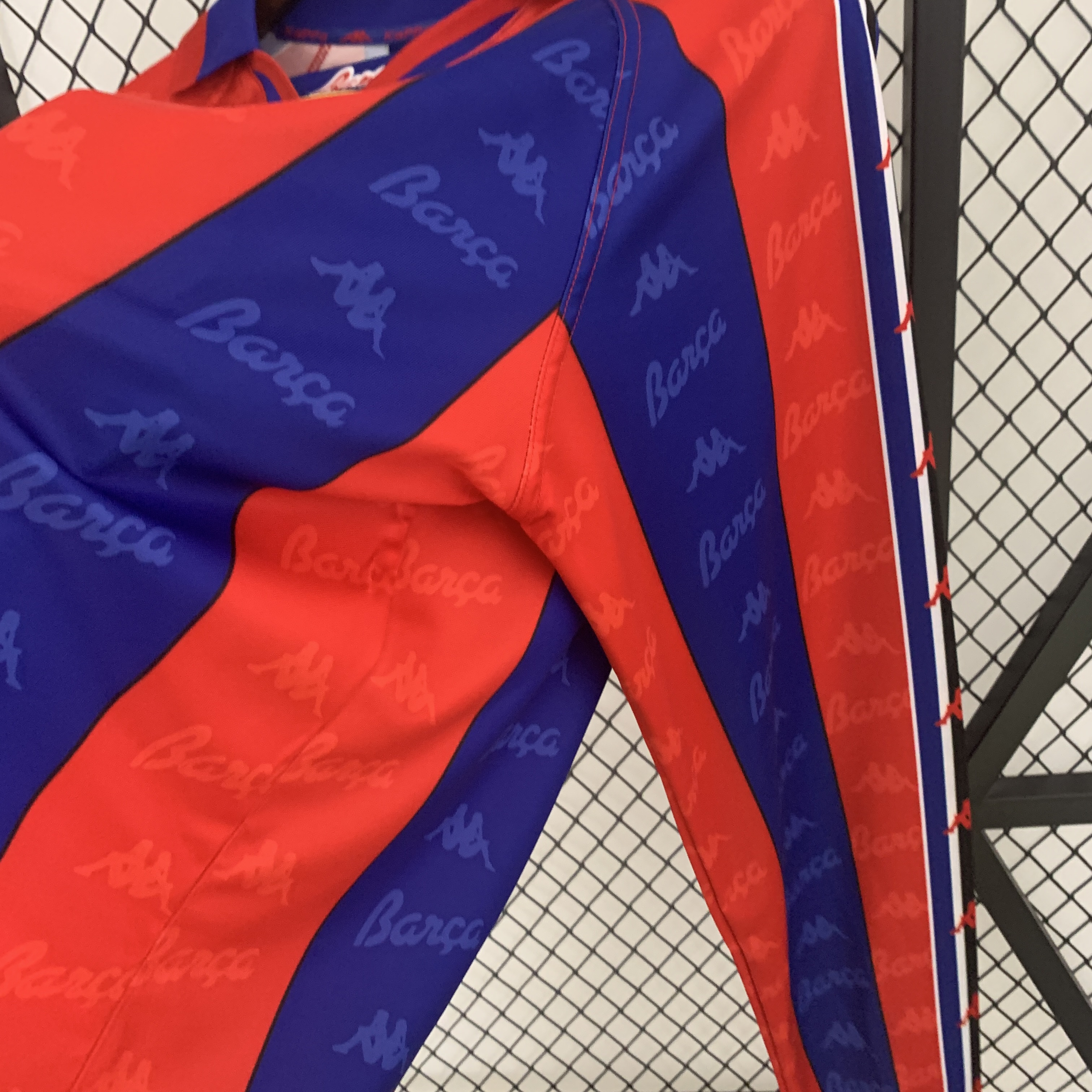 AlphaJersey-Retro Barcelona 96-97 Home Stadium Long Sleeve Jersey