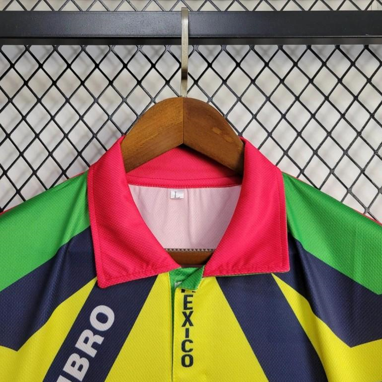 AlphaJersey-Retro Mexico 1994 Goalkeeper Red Yellow Jersey