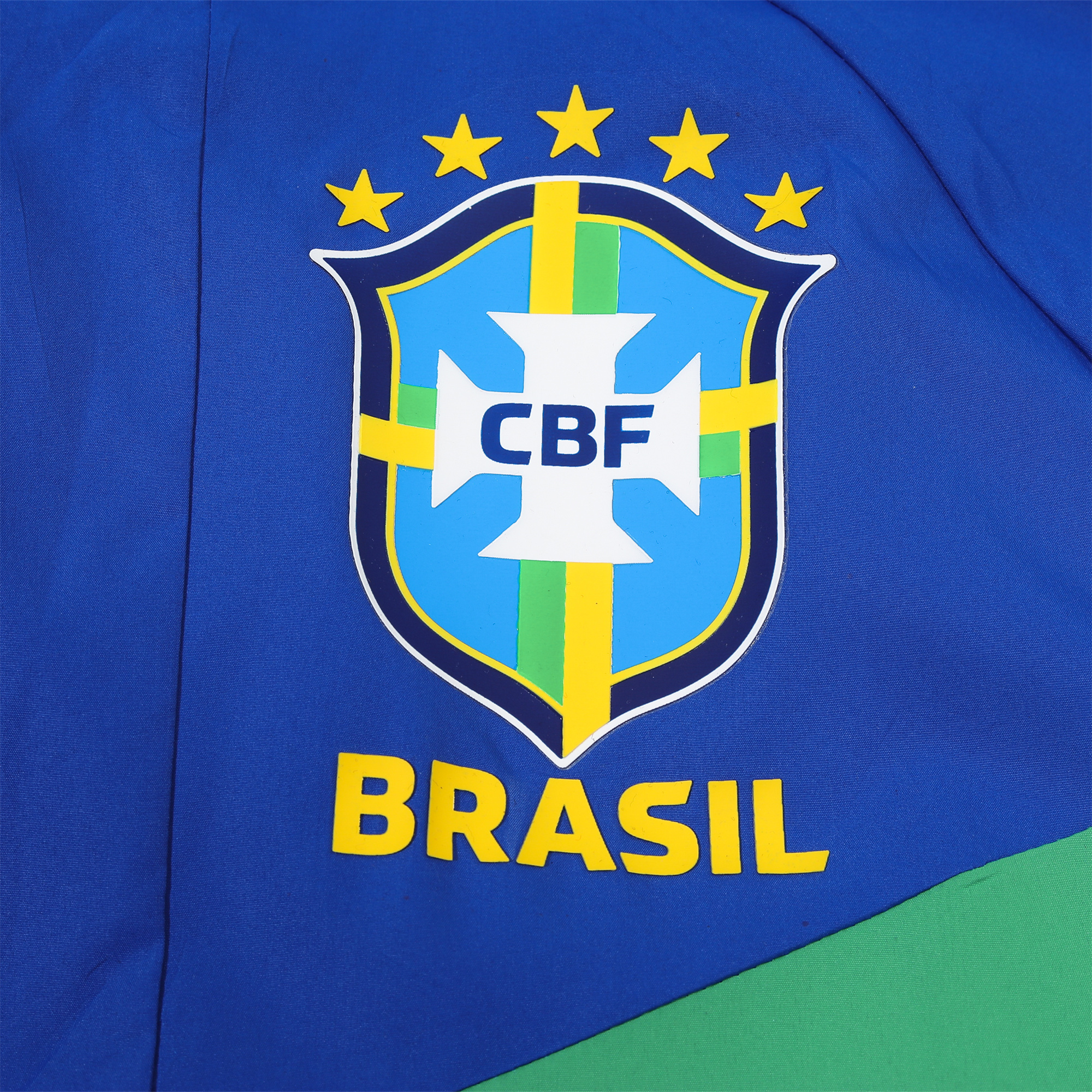 AlphaJersey-Brazil 2024 National Team Anthem Blue Hooded Windbreaker - Player Version
