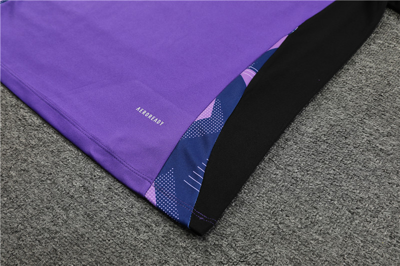 AlphaJersey-Germany 2024 Long Sleeve Training Set - Purple With Black