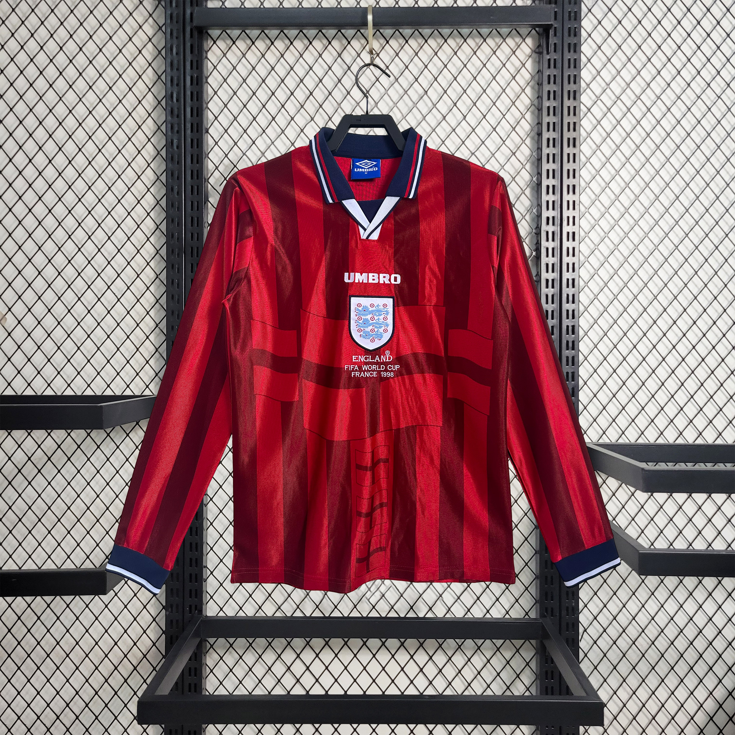 AlphaJersey-Retro England 1998 Away Long Sleeve Jersey