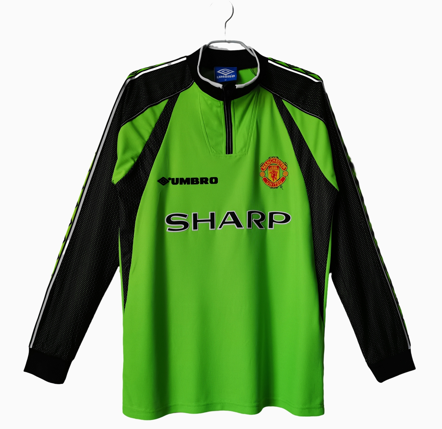 AlphaJersey-Retro Manchester United 98-99 Green Goalkeeper Long Sleeve Jersey