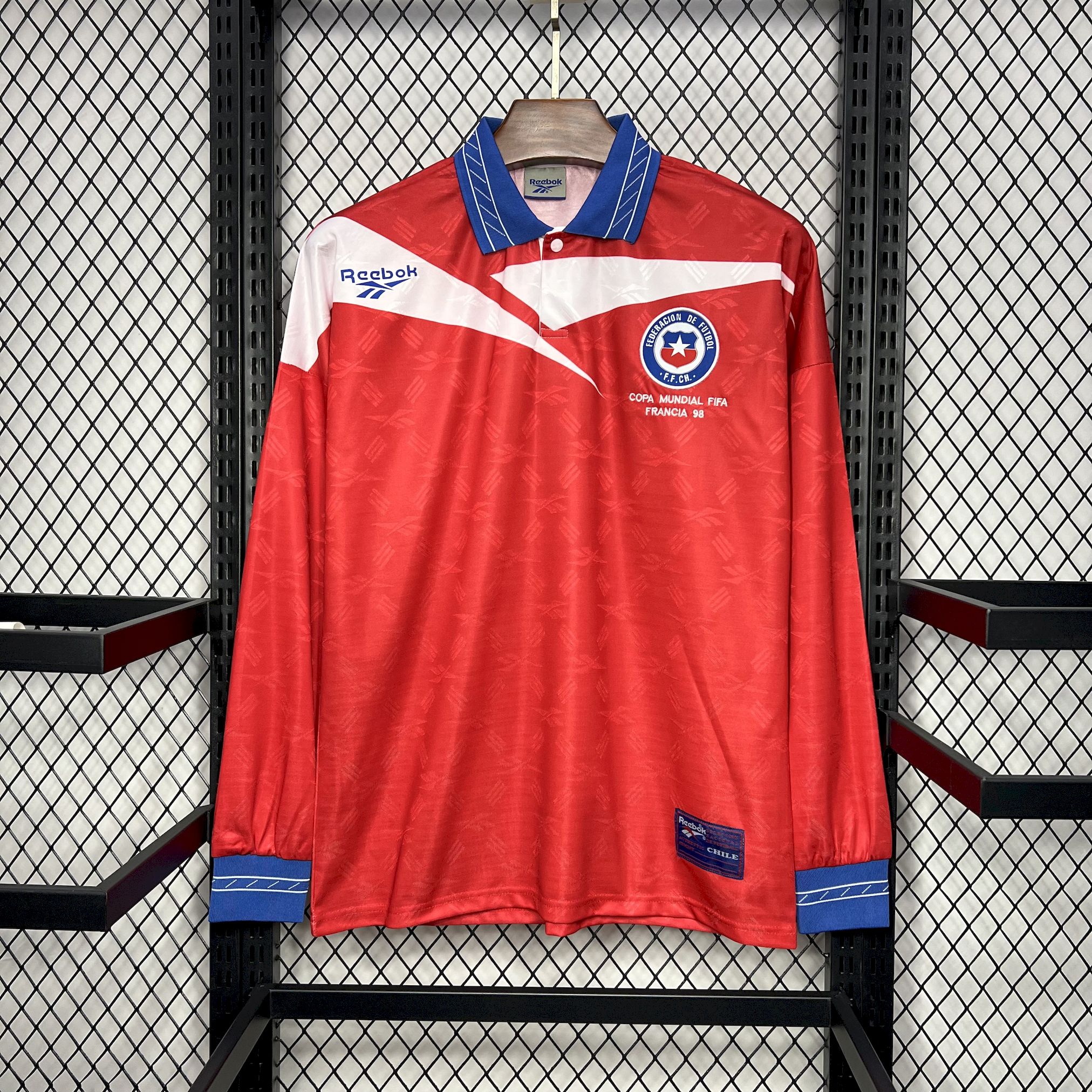 AlphaJersey-Retro Chile 1998 Home Long Sleeve Jersey