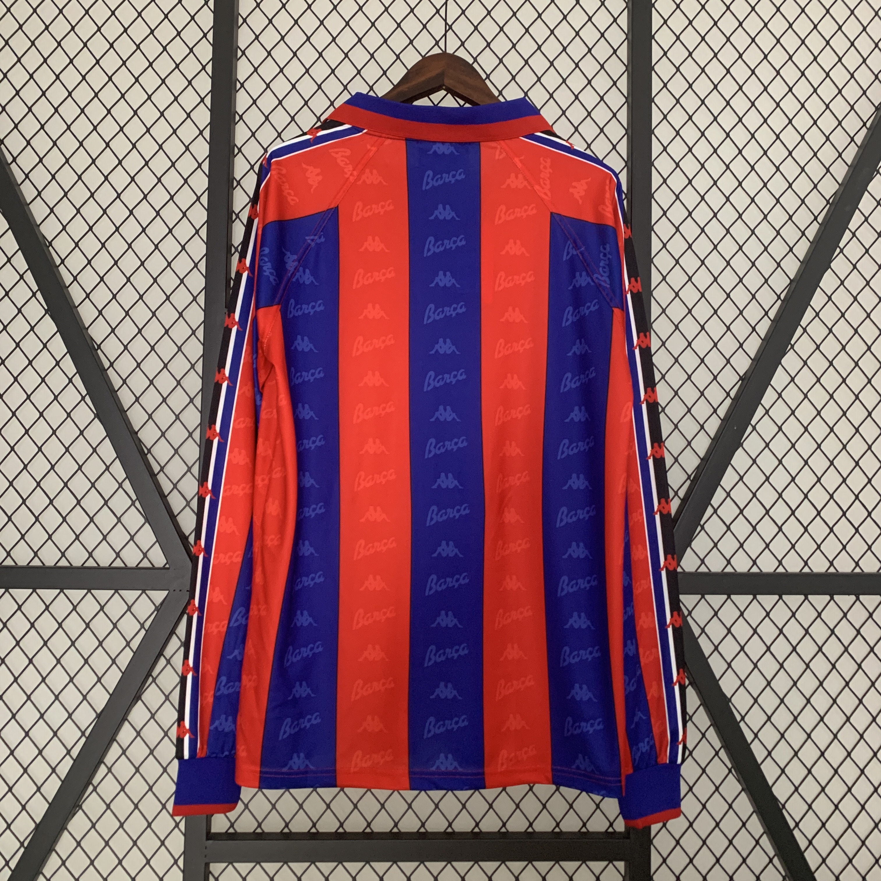 AlphaJersey-Retro Barcelona 96-97 Home Stadium Long Sleeve Jersey