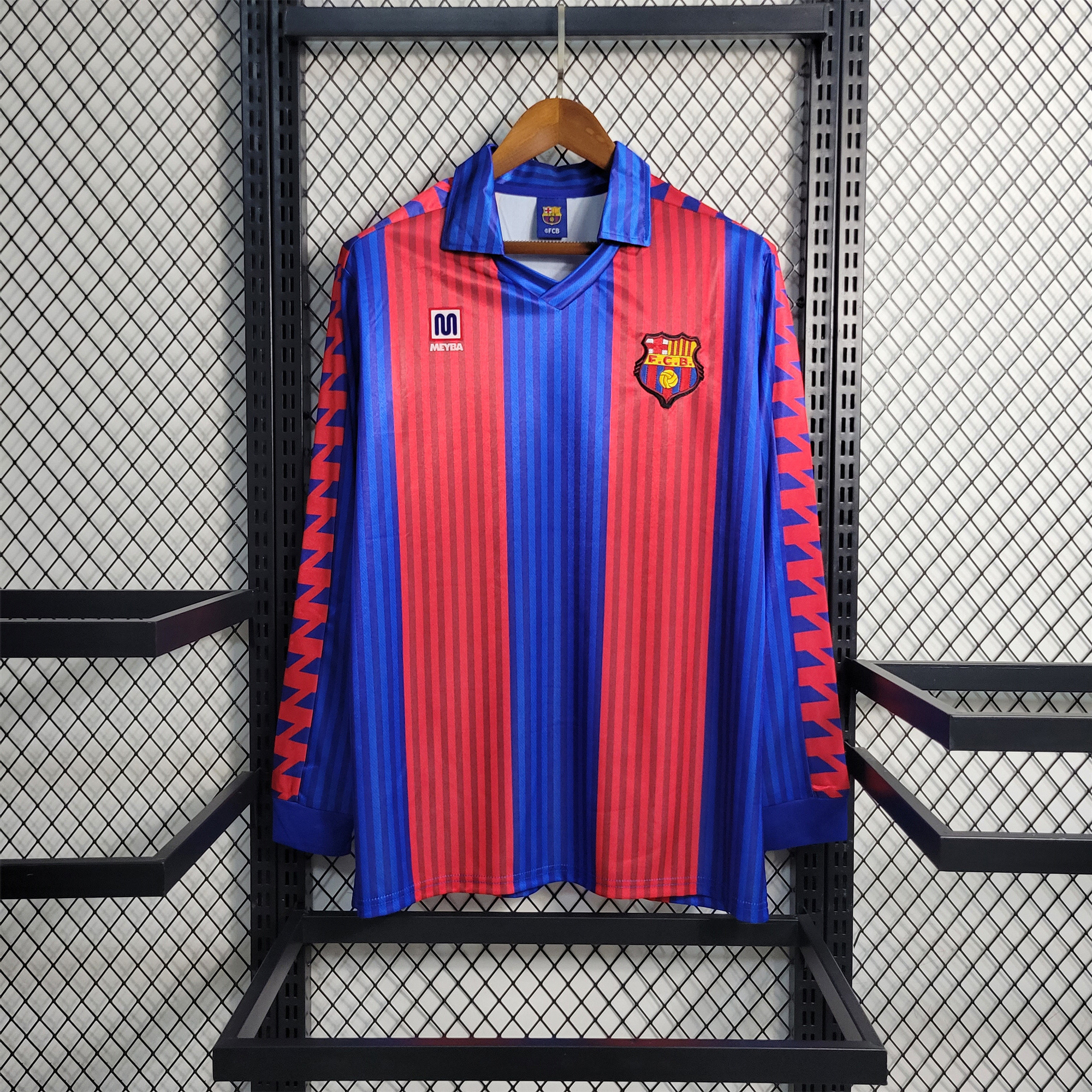 AlphaJersey-Retro Barcelona 90-92 Home Stadium Long Sleeve Jersey