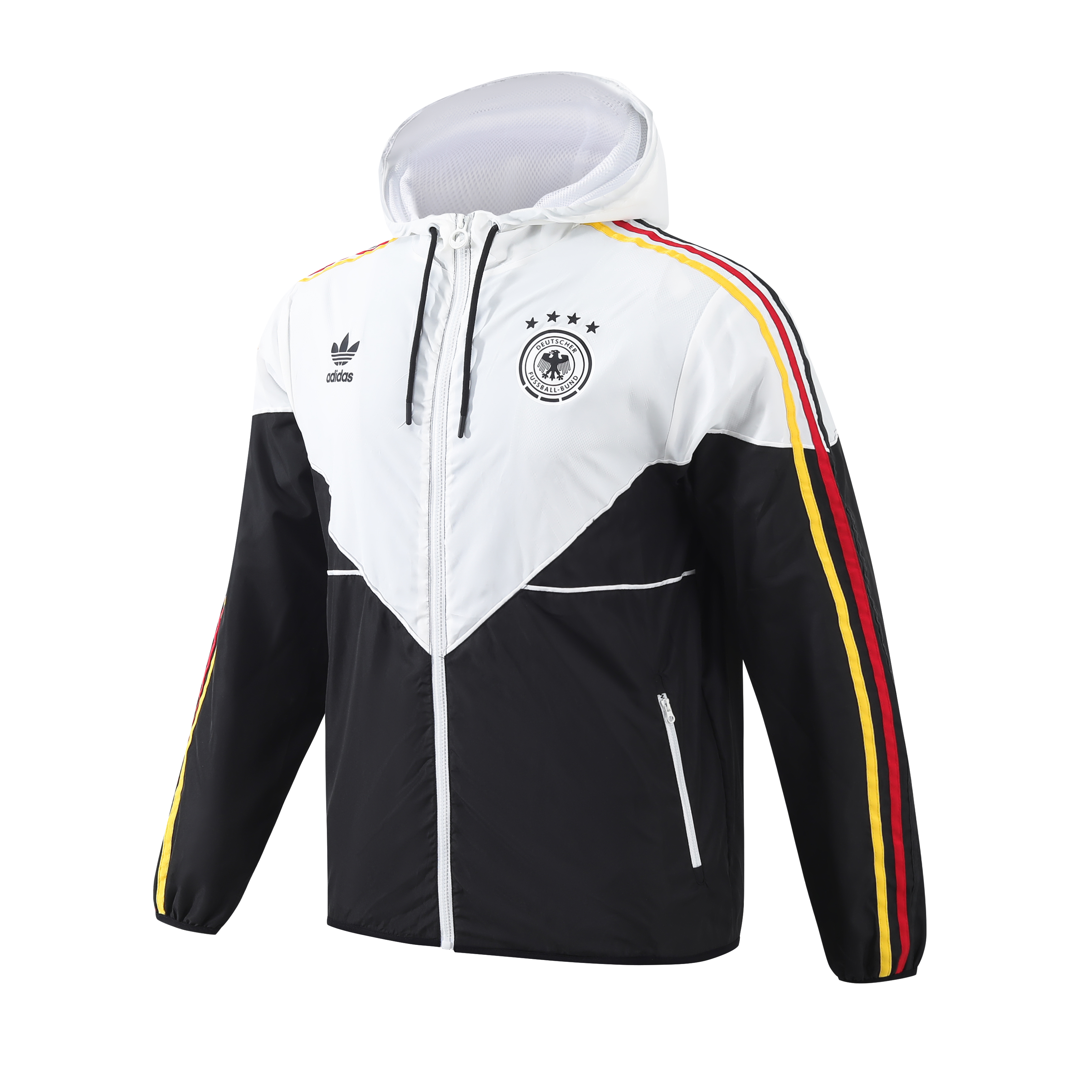 AlphaJersey-Germany 2024 National Flag Tricolor Hooded Windbreaker - Player Version