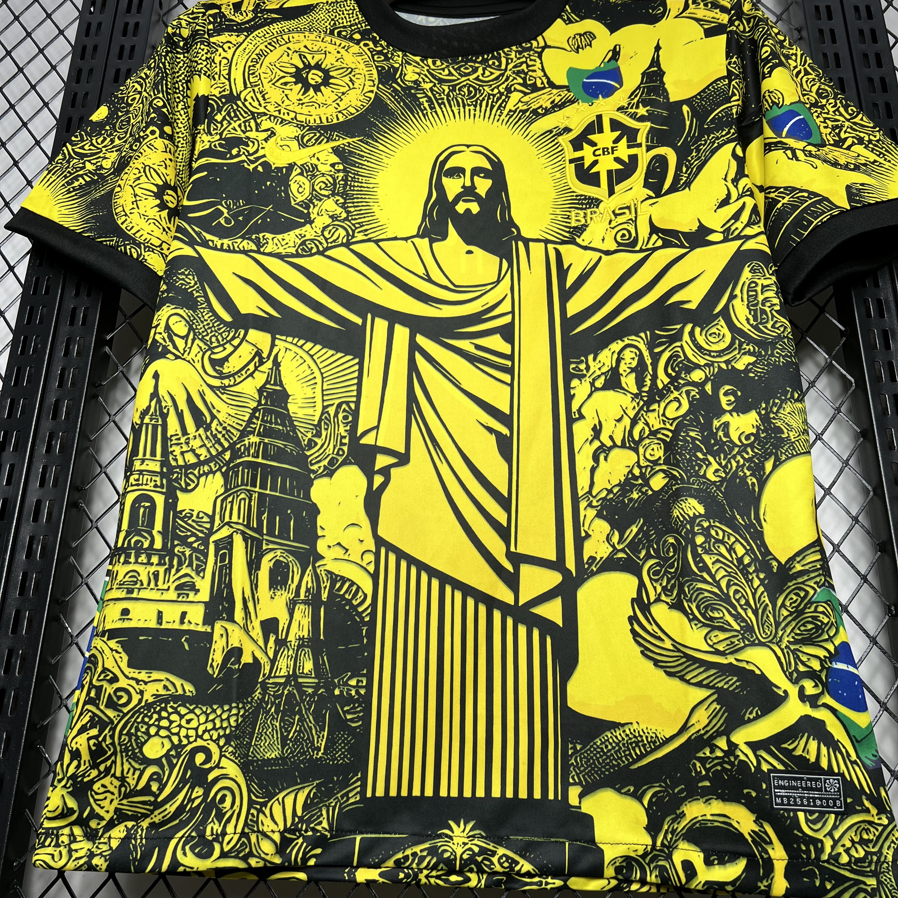 AlphaJersey-Brazil 2024 Yellow Christ the Redeemer Statue Jersey - Fans Version