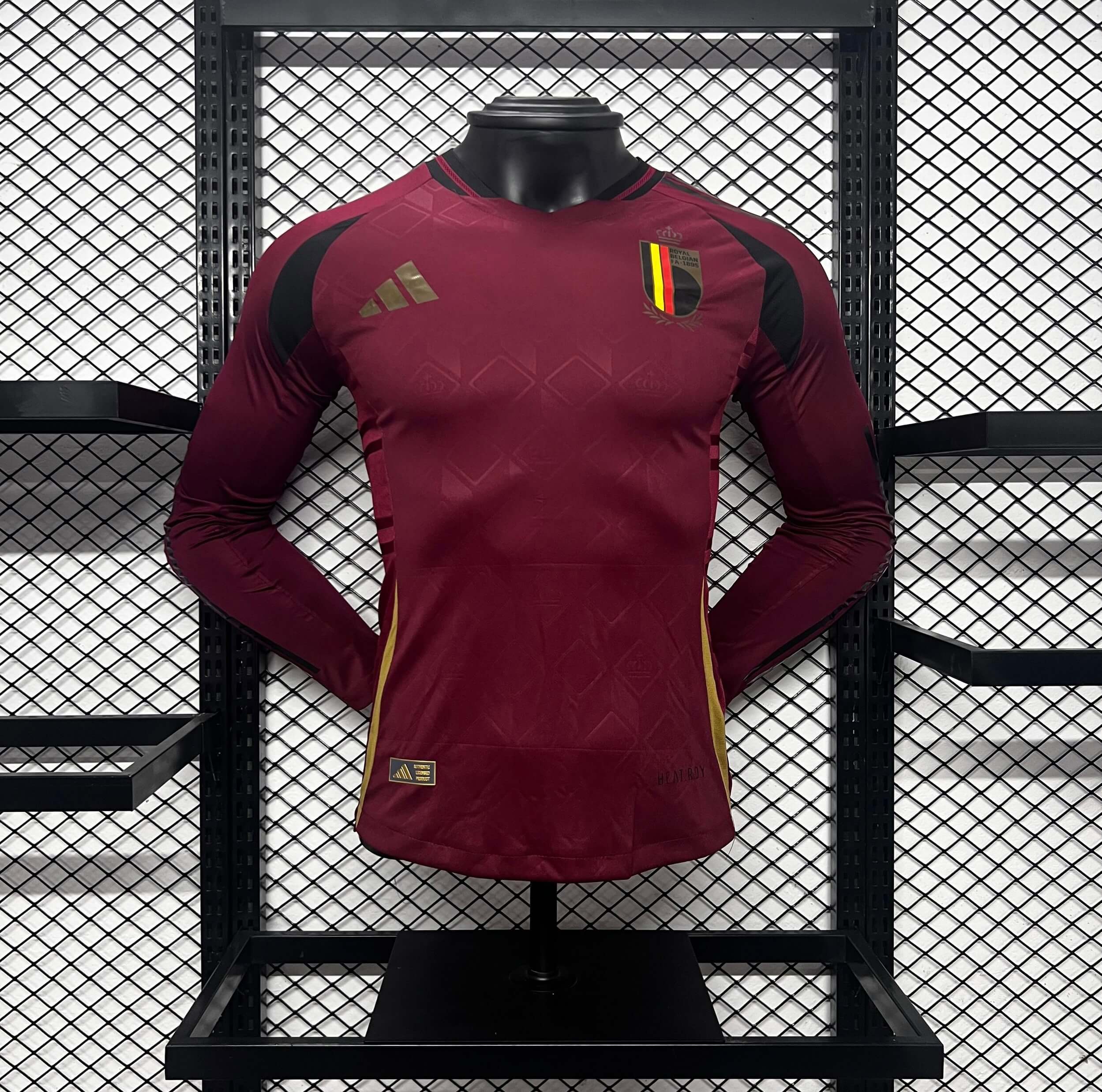 AlphaJersey-Belgium 2024 Home Stadium Long Sleeve Jersey - Player Version