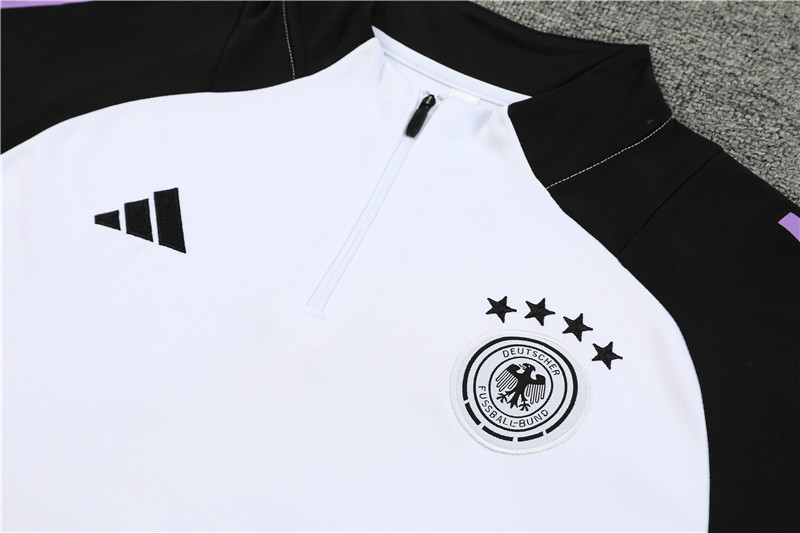AlphaJersey-Germany 2024 Long Sleeve Training Set - White With Black