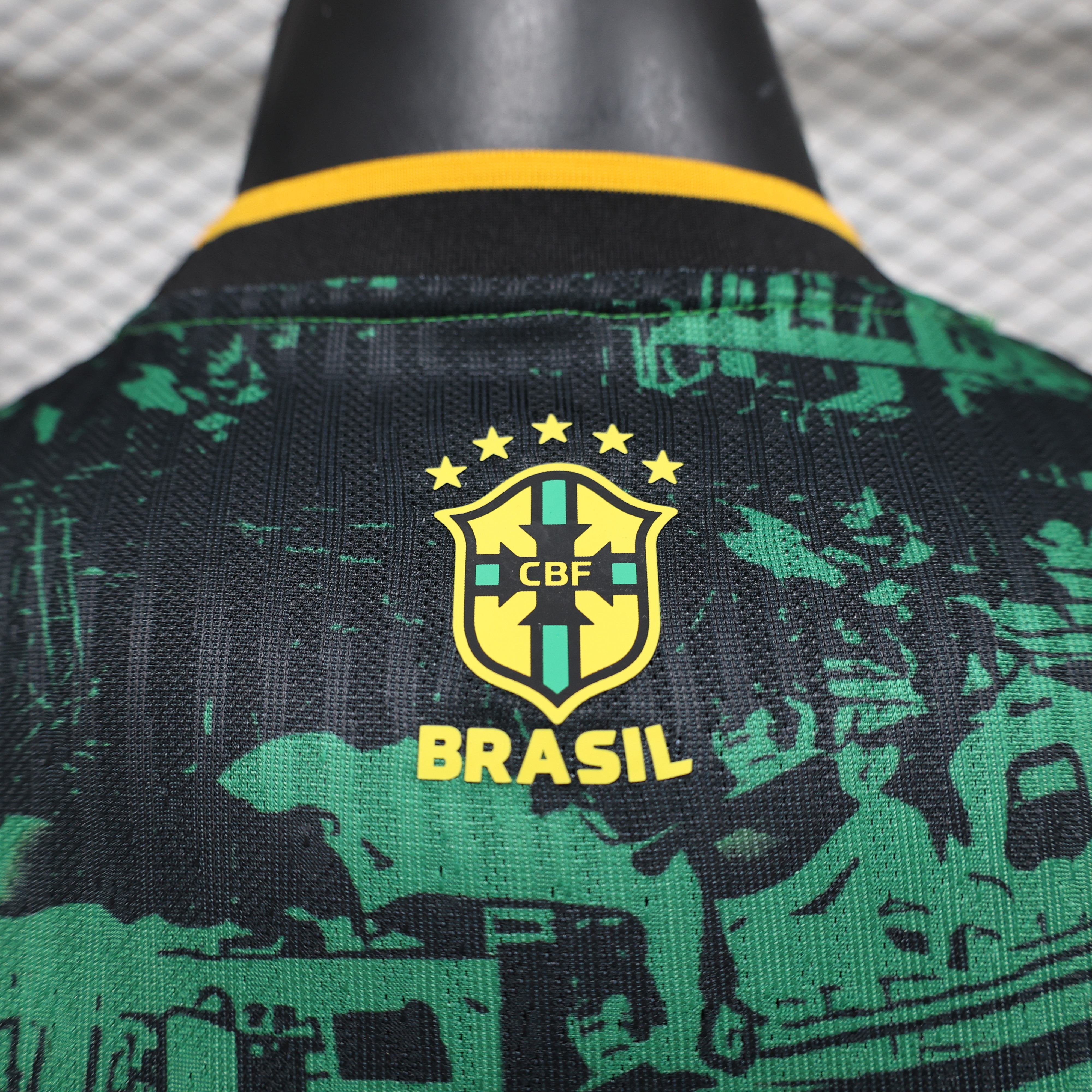 AlphaJersey-Brazil 2024 Black and Green Church Jersey - Player Version