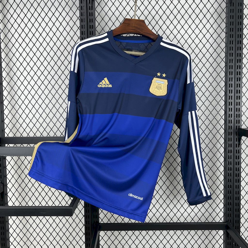 AlphaJersey-Retro Argentina 2014 Away Long Sleeves Jersey