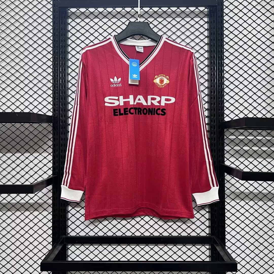 AlphaJersey-Retro Manchester United 82-83 Home Long Sleeve Jersey