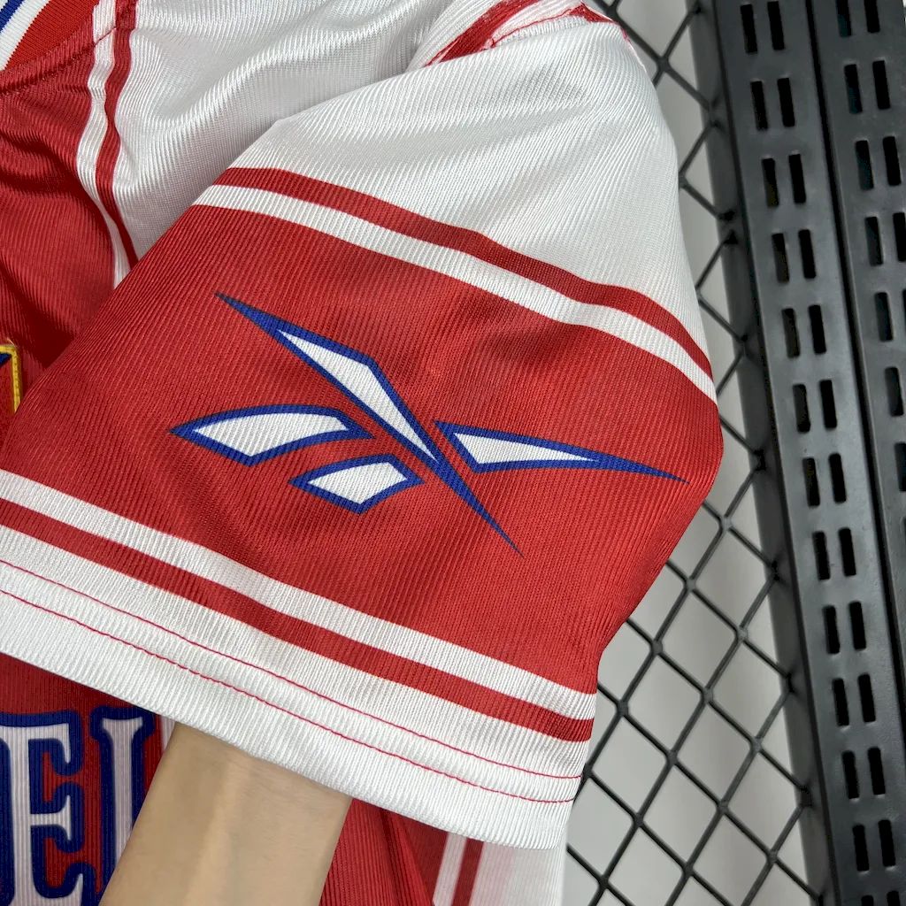 AlphaJersey-Retro Atletico Madrid 1999-00 Home Jersey with La Liga Patch