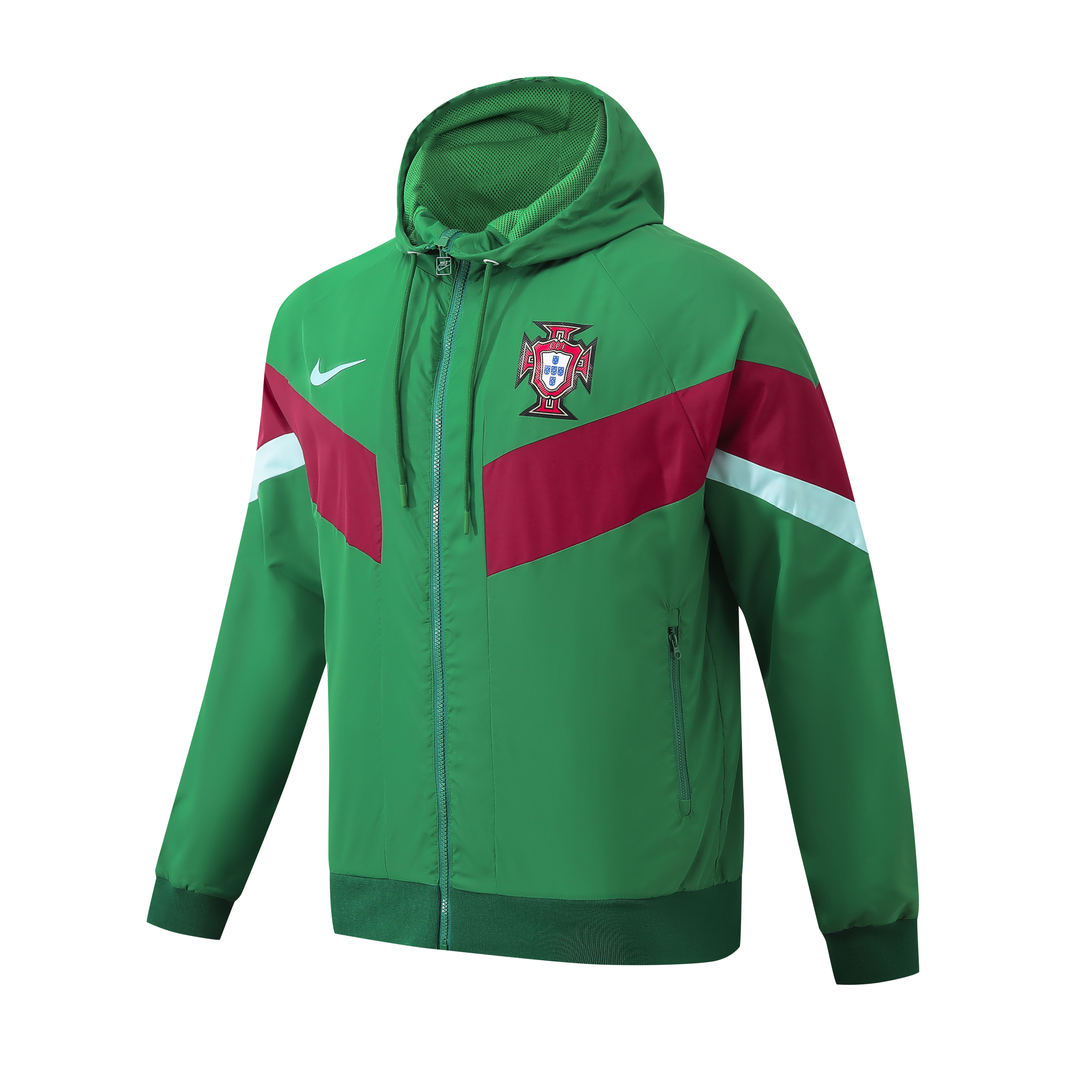 AlphaJersey-Portugal 2024 National Team Anthem Green Hooded Windbreaker - Player Version
