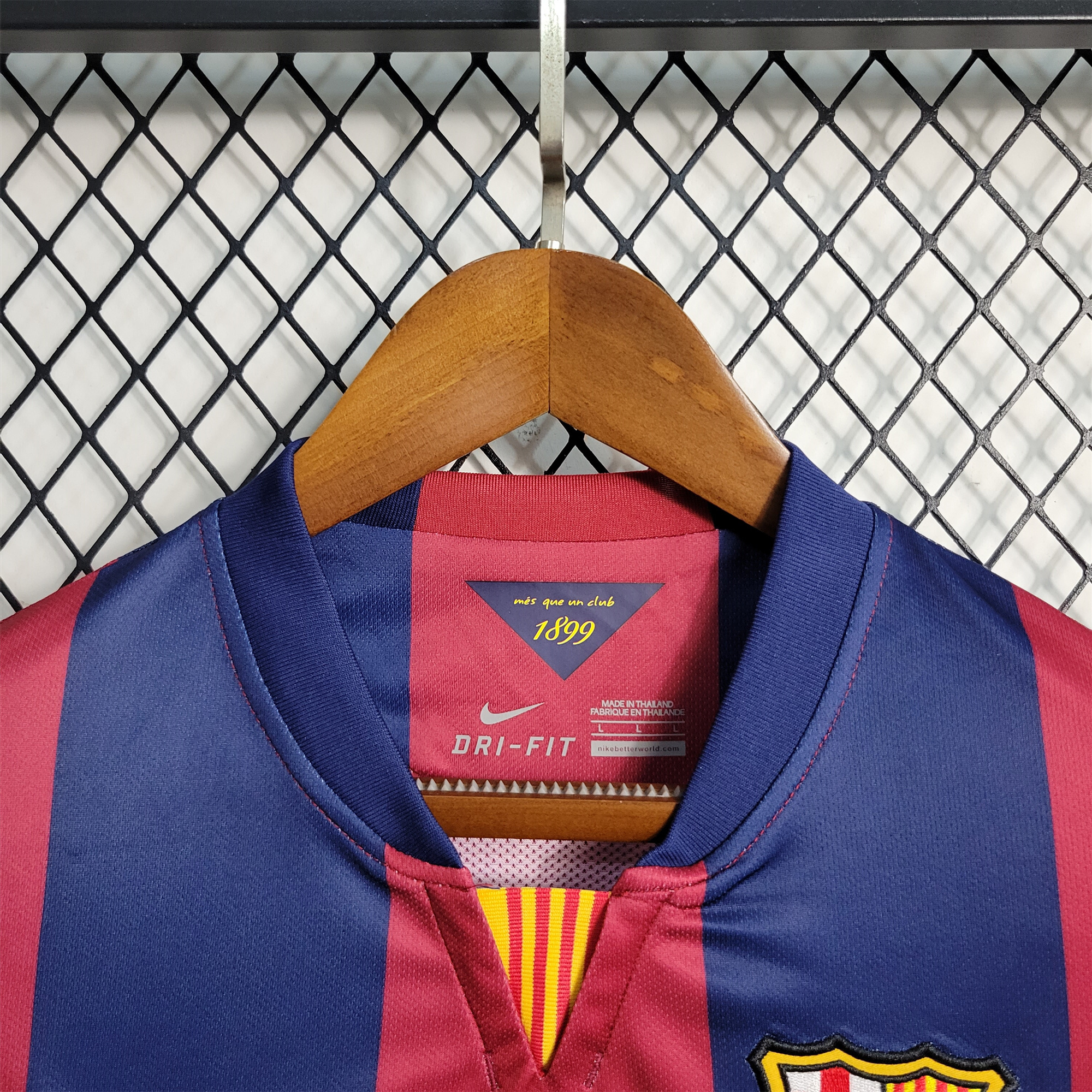 AlphaJersey-Retro Barcelona 14-15 Home Stadium Long Sleeve Jersey