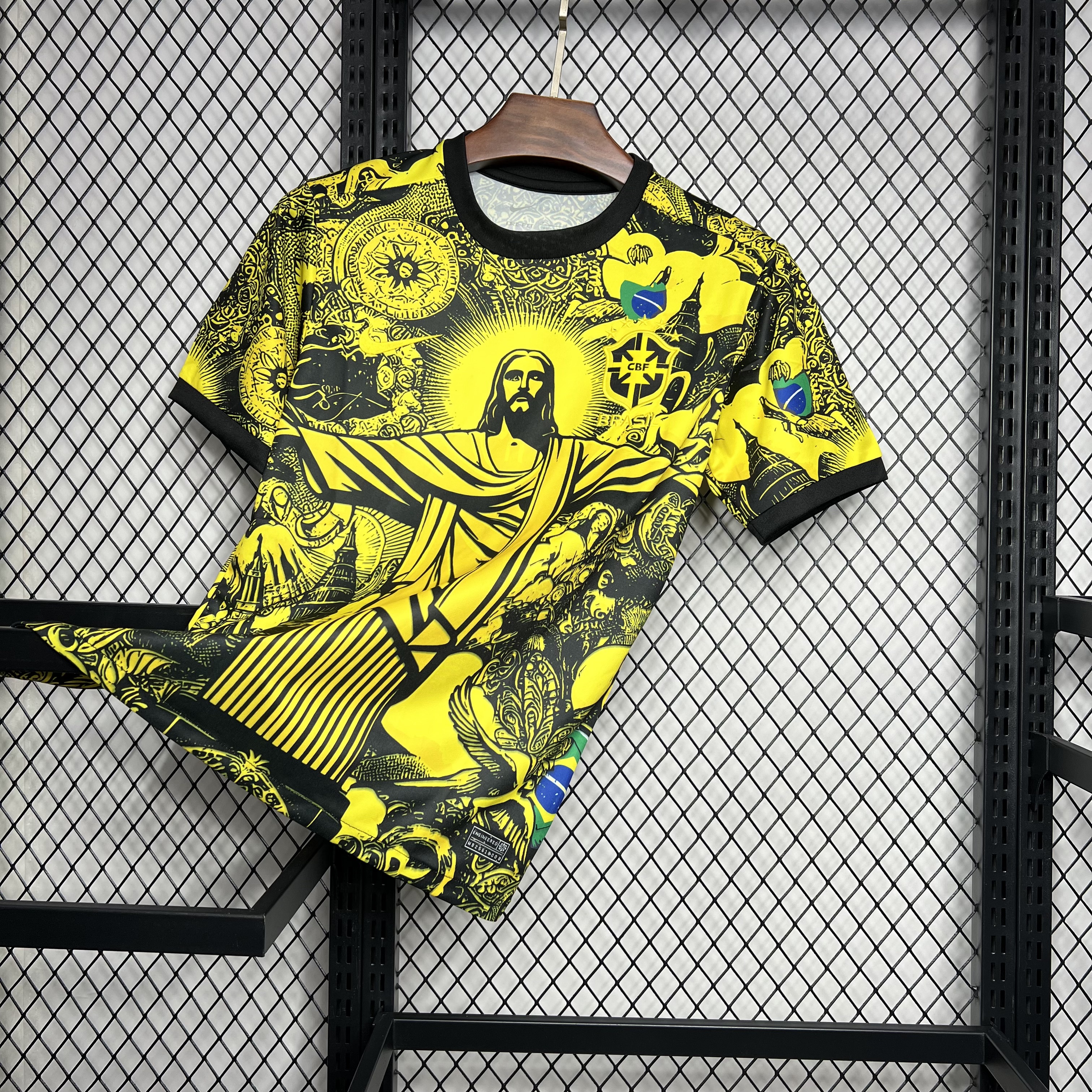 AlphaJersey-Brazil 2024 Yellow Christ the Redeemer Statue Jersey - Fans Version