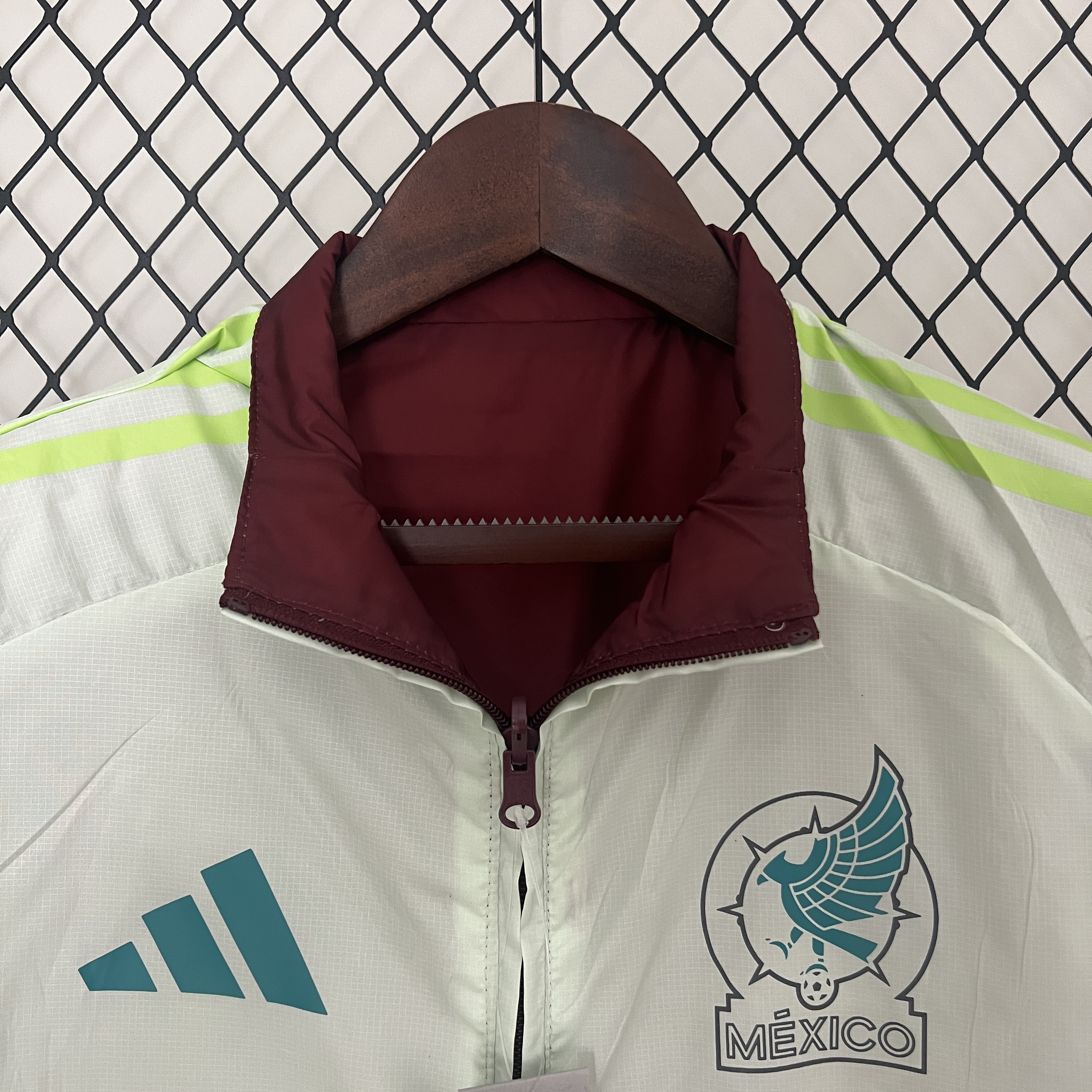 AlphaJersey-Mexico 2024 Double Sided Reversible Windbreaker - Red & Grey