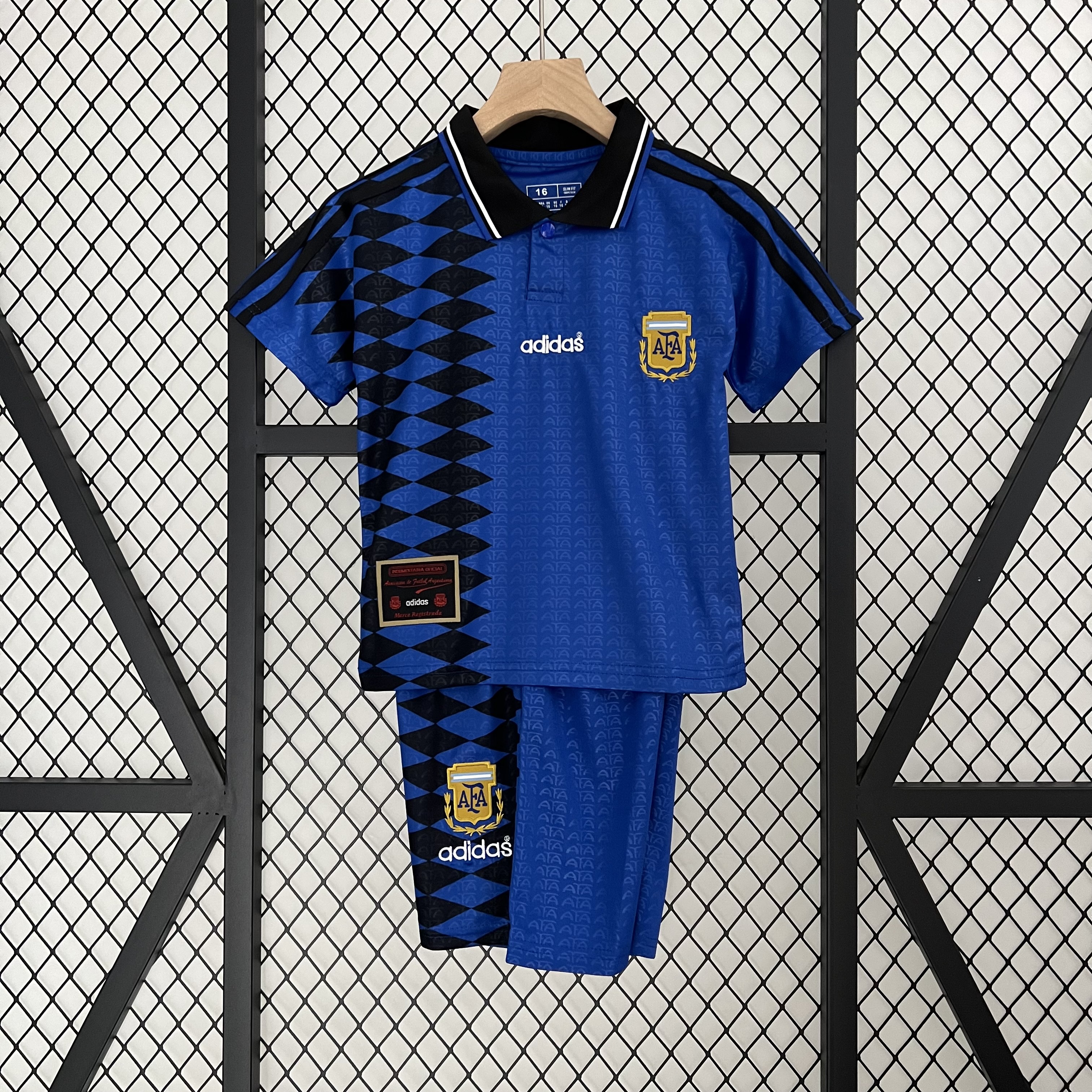 AlphaJersey-Retro Argentina 1994 Away Stadium Kids Kit