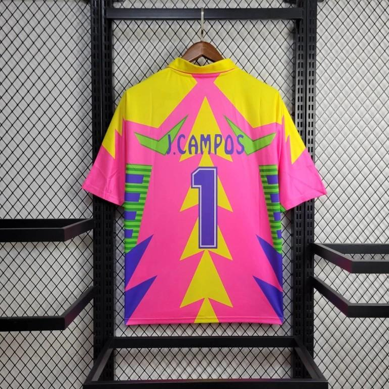 AlphaJersey-Retro Mexico 1998 World Cup Goalkeeper Pink Yellow Jersey