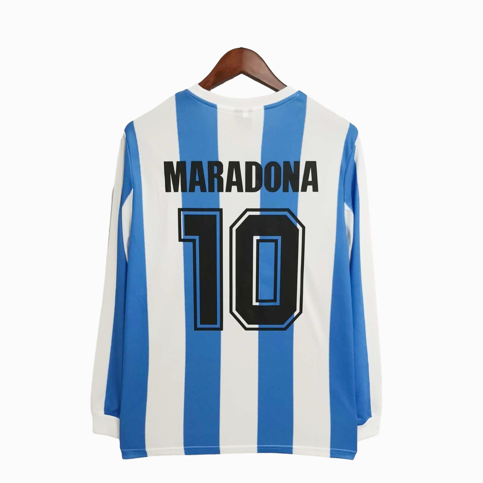 AlphaJersey-Retro Argentina 1986 Home Stadium Long Sleeve Jersey