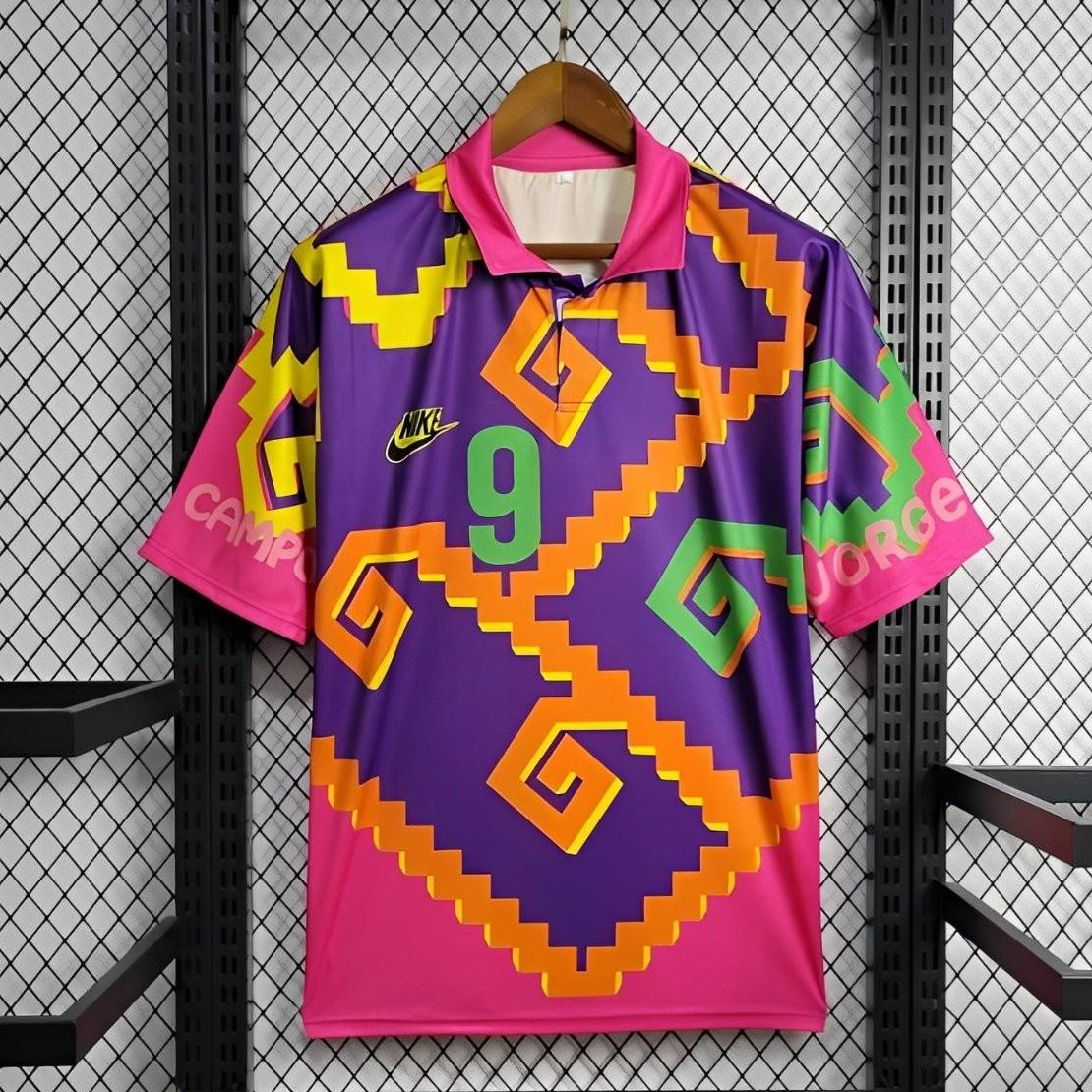 AlphaJersey-Retro Mexico 1995 Goalkeeper Purple Orange Jersey