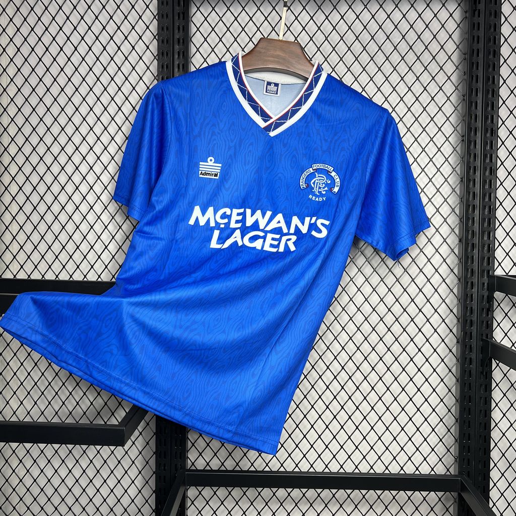 AlphaJersey-Retro Glasgow Rangers 1990-92 Home Stadium Jersey
