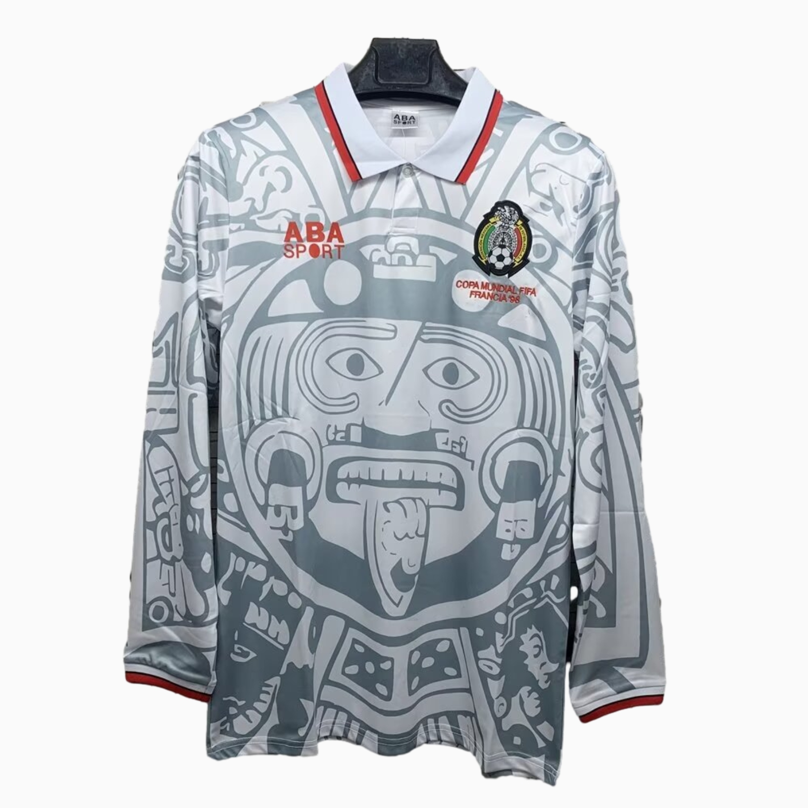 AlphaJersey-Retro Mexico 1998 Away Long Sleeves Jersey