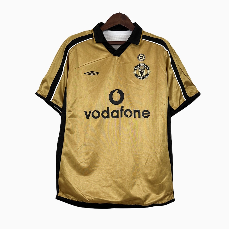 AlphaJersey-Retro Manchester United 01-02 100th Anniversary Special Edition Jersey - Gold