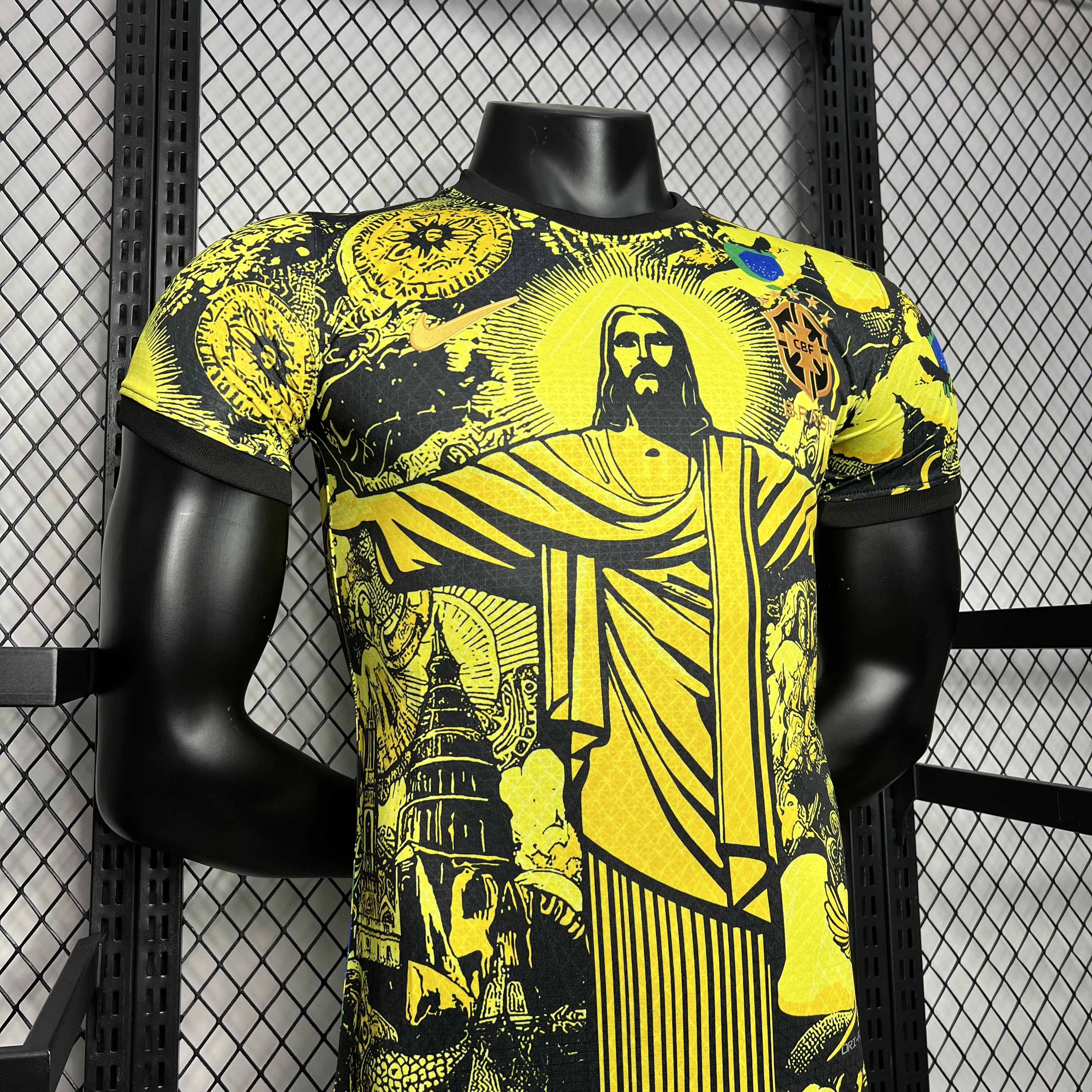 AlphaJersey-Brazil 2024 Yellow Christ the Redeemer Statue Jersey - Player Version
