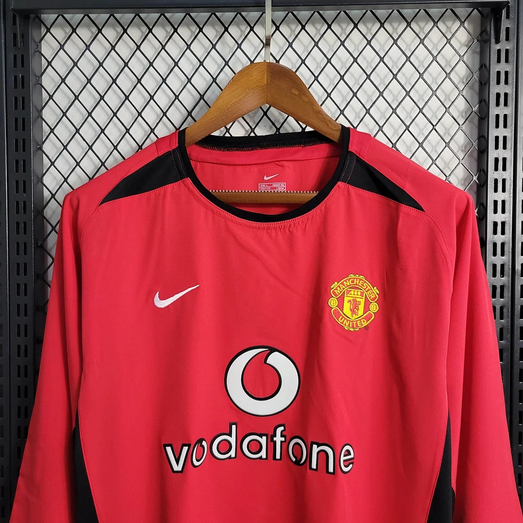 AlphaJersey-Retro Manchester United 02-04 Home Long Sleeve Jersey
