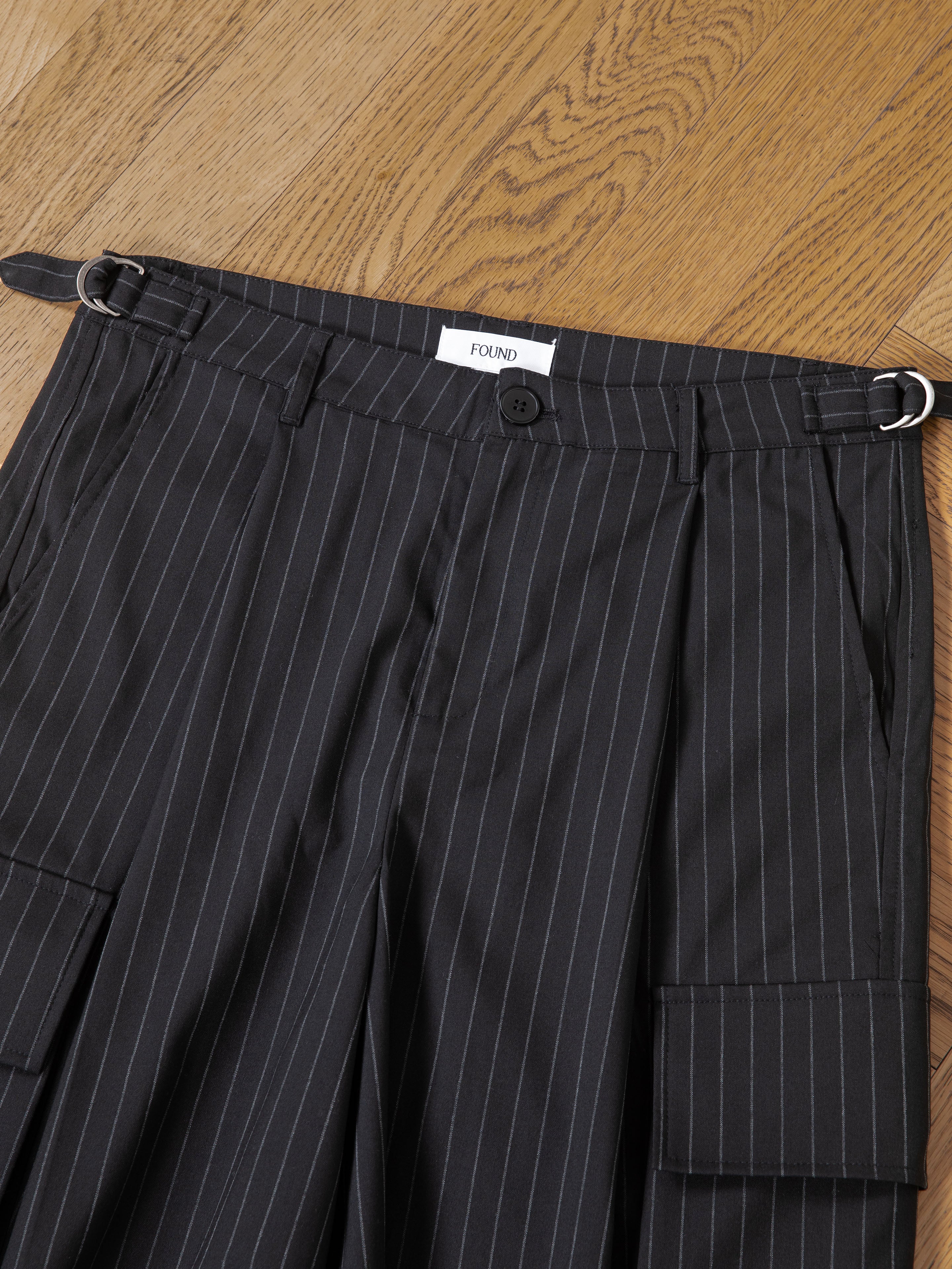 Hava Pinstripe Pleated Cargo Trouser Shorts | Modern Menswear by yycbvcnbmmnbm