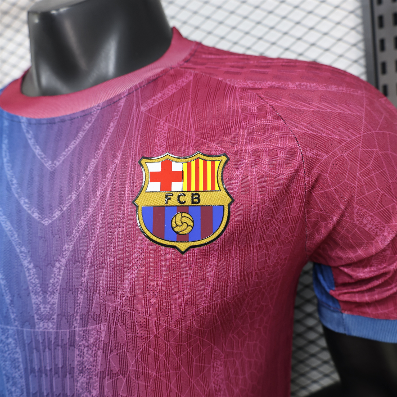 AlphaJersey-Barcelona 25-26 Red And Blue Gradient Special White Jersey - Player Version