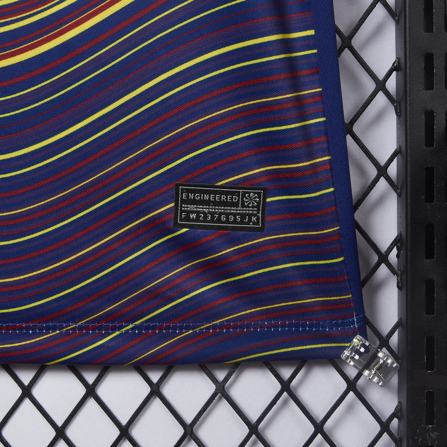 AlphaJersey-Barcelona 25-26 Deep Blue Pre-Match Training Jersey with Colorful Lines - Fans Version