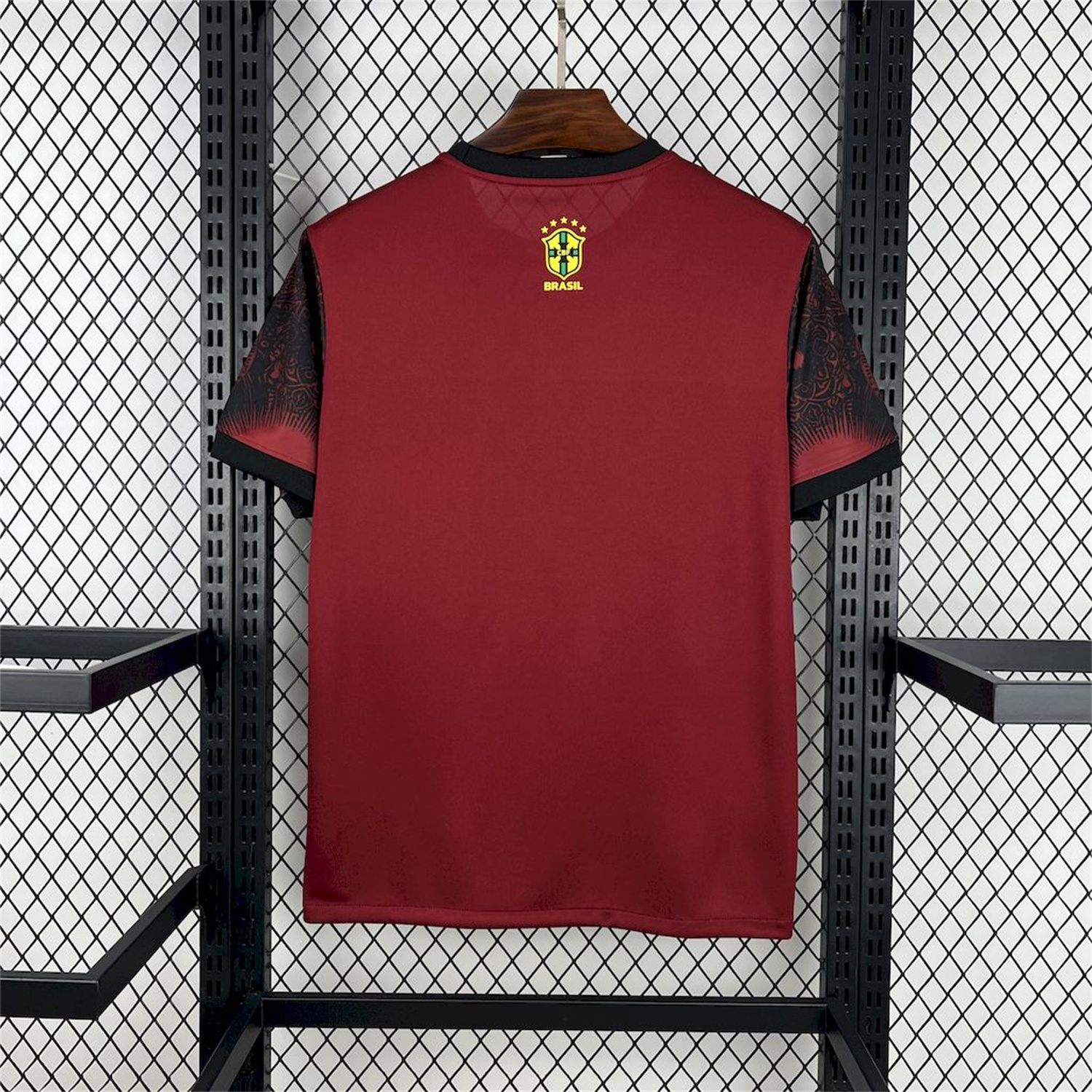 AlphaJersey-Brazil 25-26 Jordan Black Jesus Statue Red Special Jersey - Fans Version